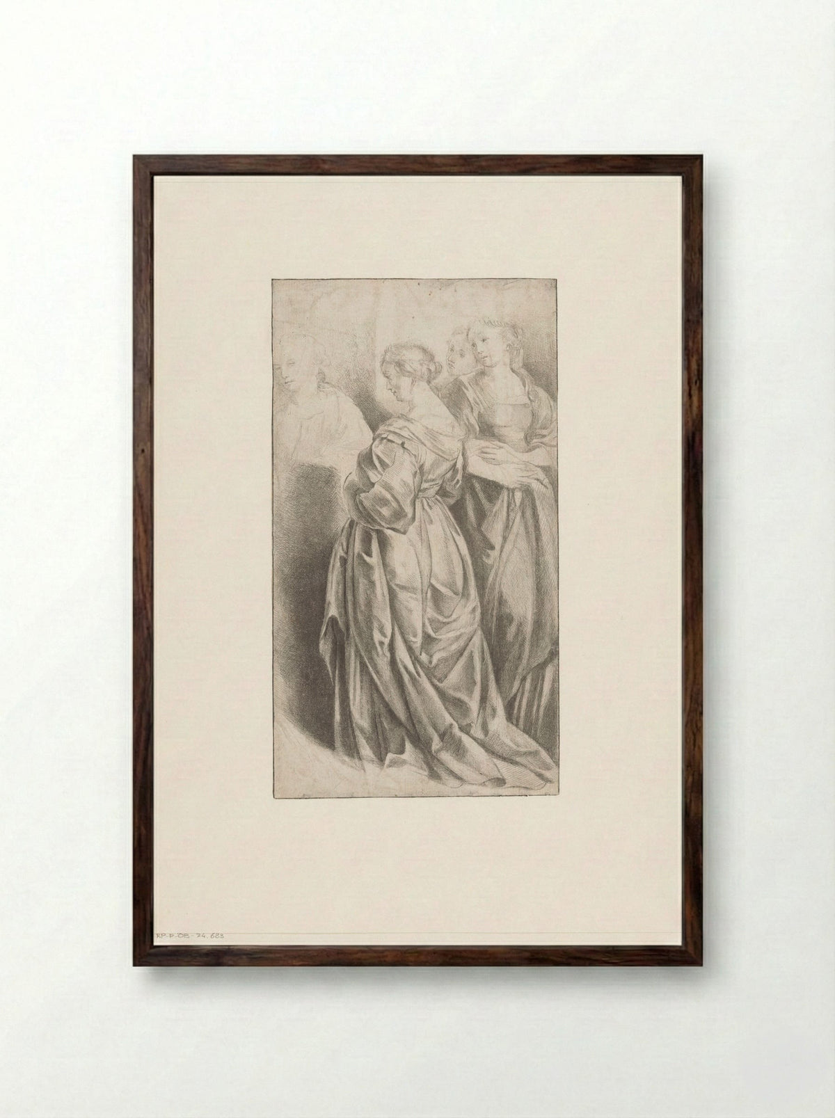 Vier staande vrouwen - Claude Henri Watelet - Framed Print Dark Wood