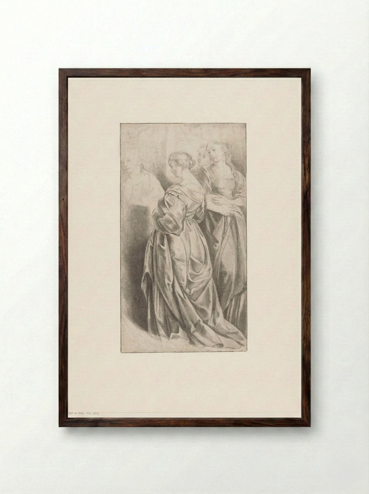 Vier staande vrouwen - Claude Henri Watelet - Framed Print Dark Wood