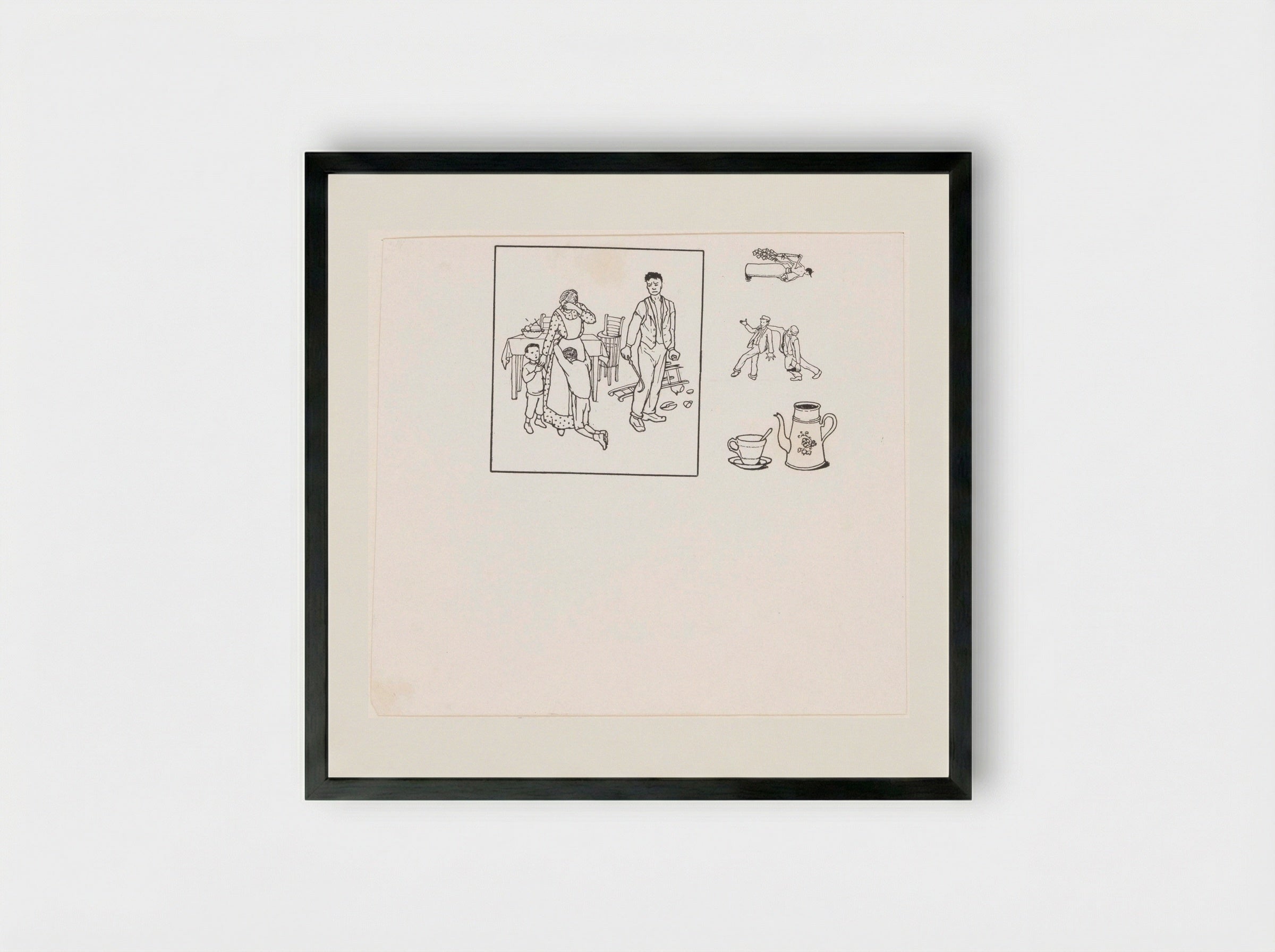 Vier voorstellingen (Four Scenes) - Julie de Graag - Framed Print Black