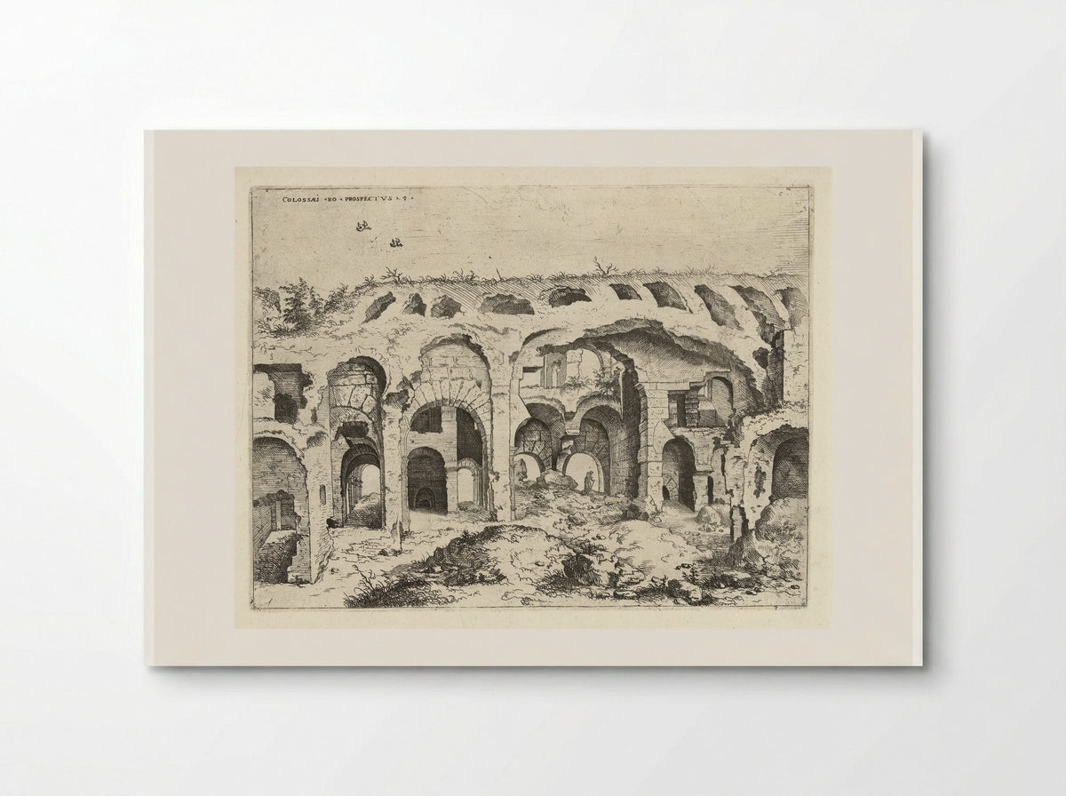 Vierde gezicht op het Colosseum te Rome - Hieronymus Cock - Poster