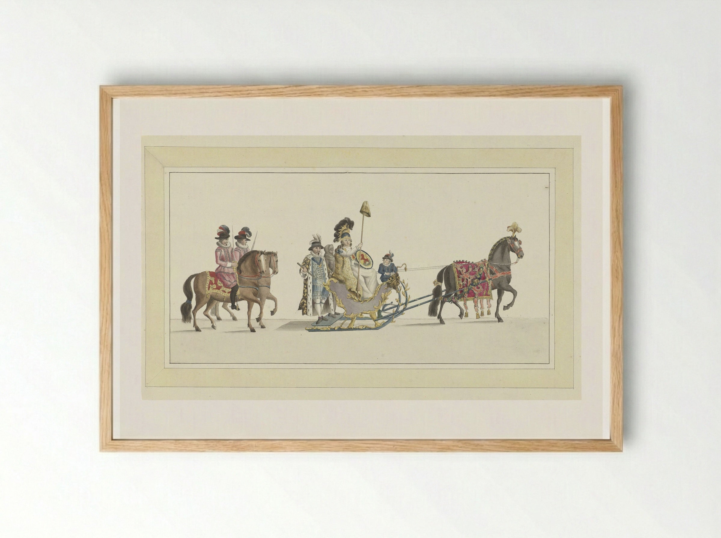 Vierde slede (The Fourth Sleigh) - Abraham Delfos - Framed Print Wood