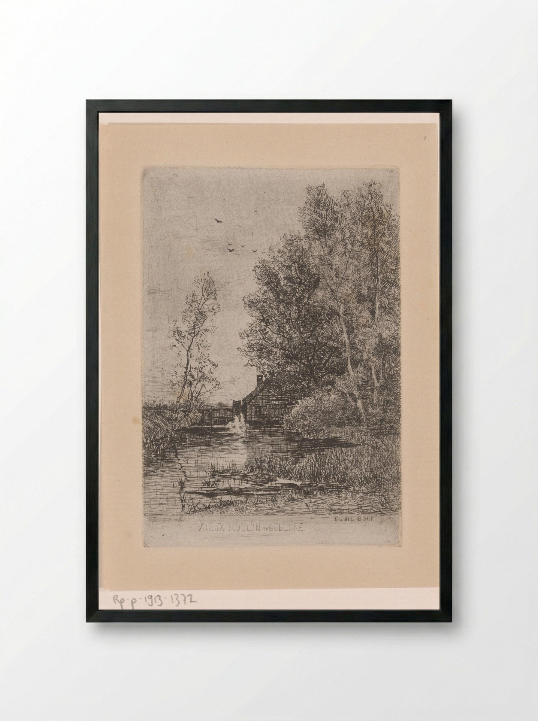 Vieux Moulin en Gueldre - Philip Zilcken - Framed Print Black