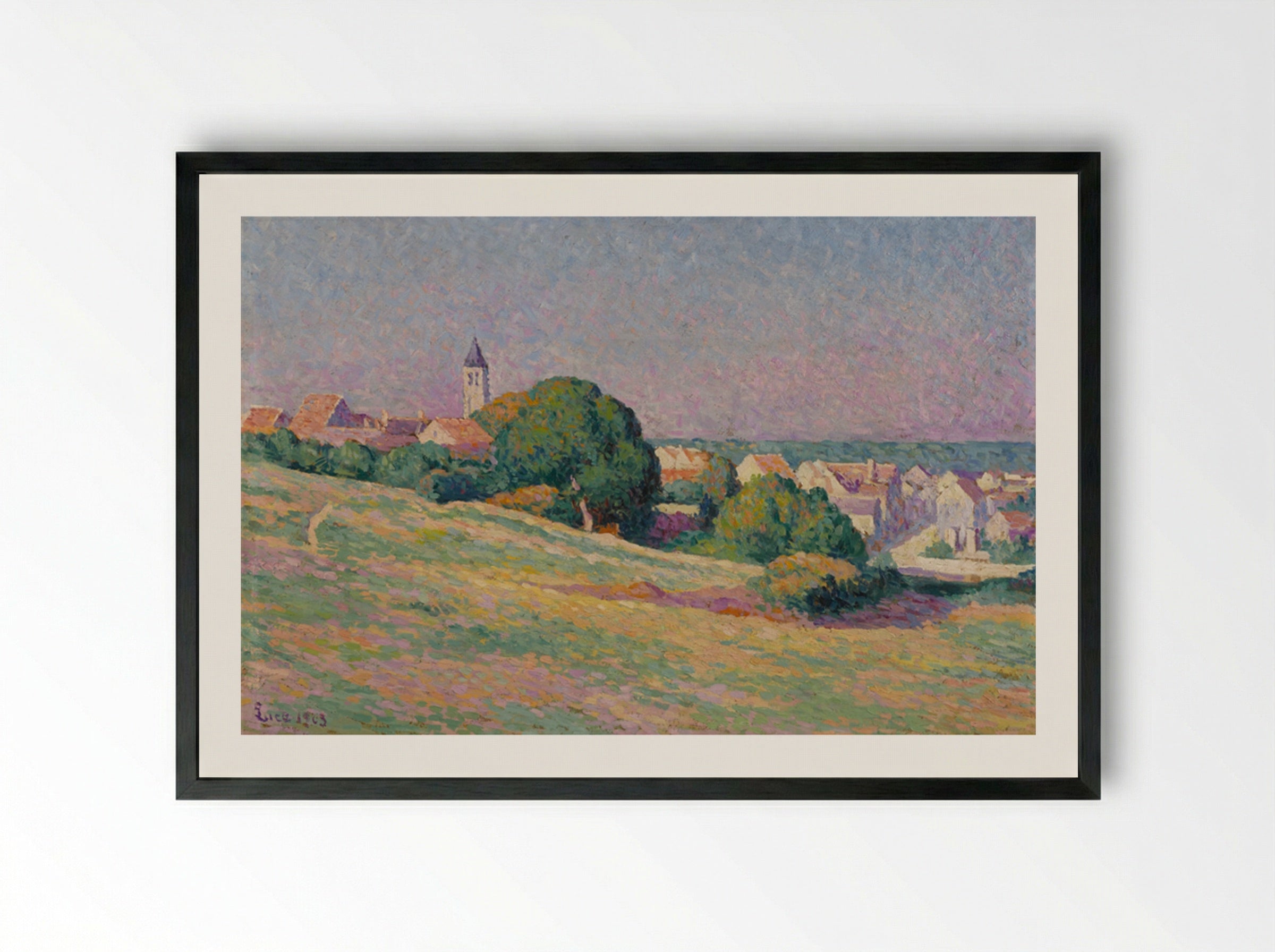 View Of Méréville - Maximilien Luce - Framed Print Black