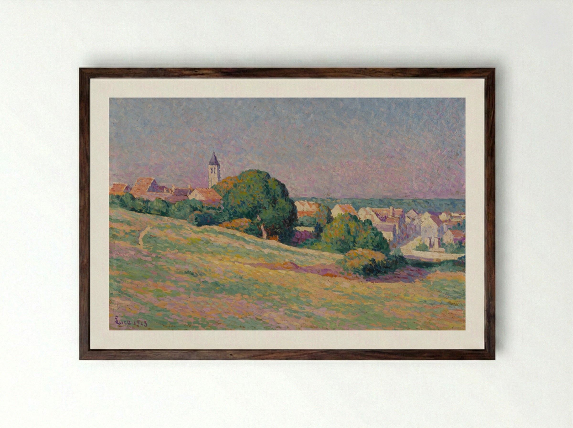 View Of Méréville - Maximilien Luce - Framed Print Dark Wood