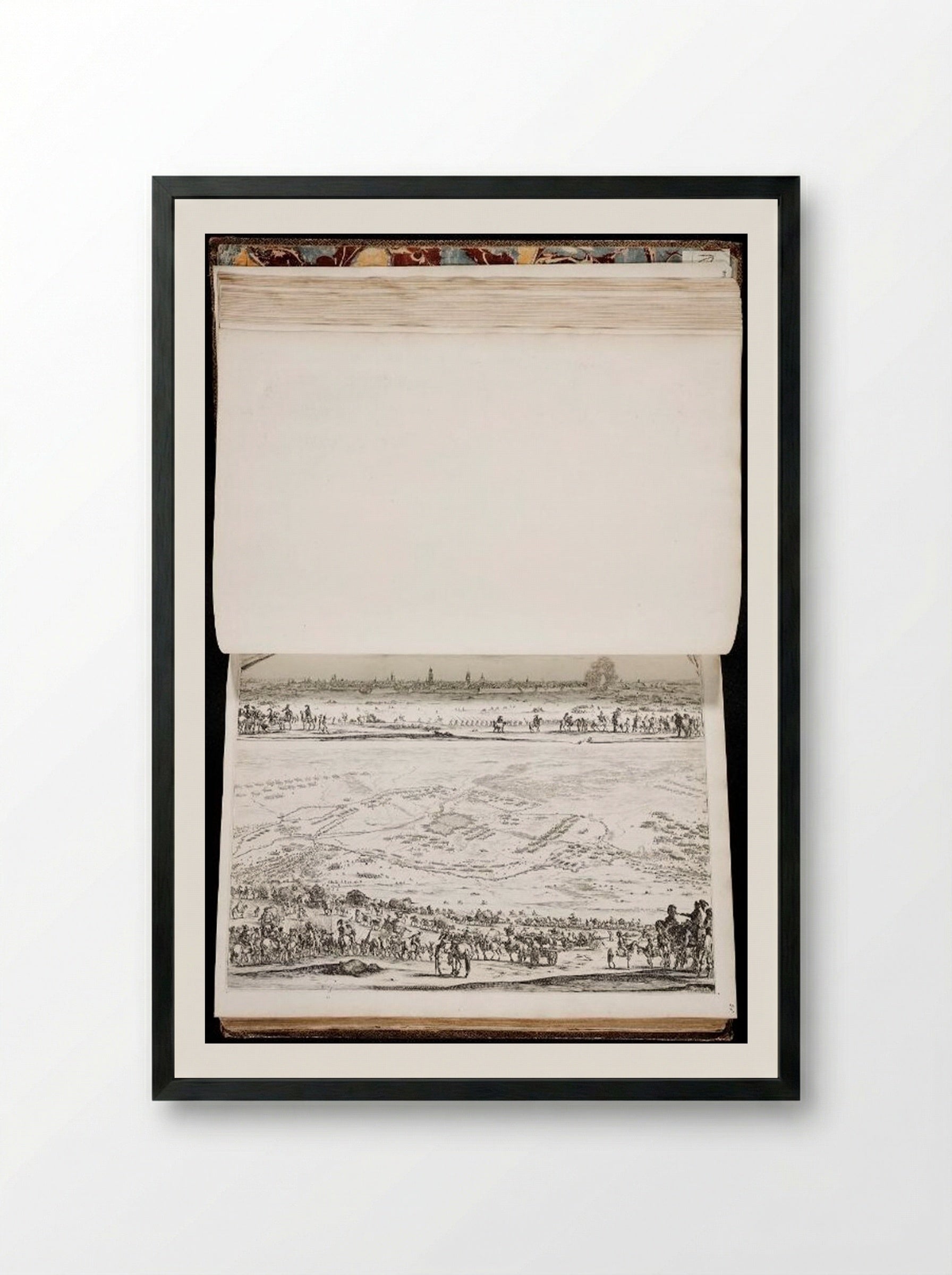 View and Plan of Arras - Stefano Della Bella - Framed Print Black