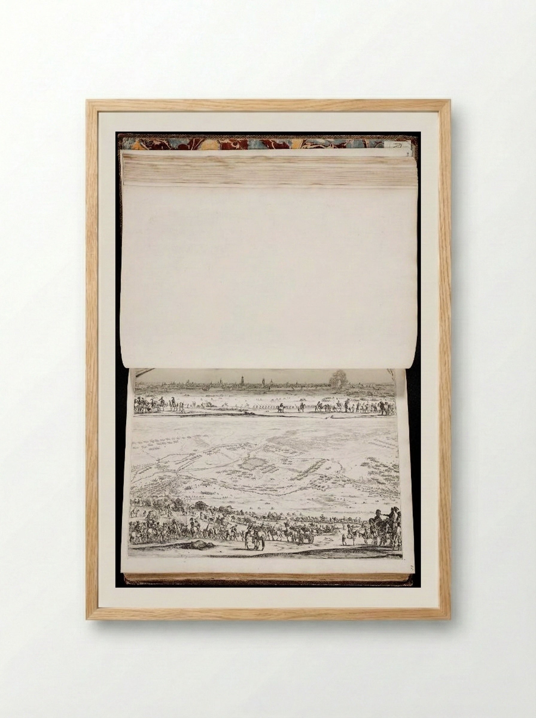 View and Plan of Arras - Stefano Della Bella - Framed Print Wood
