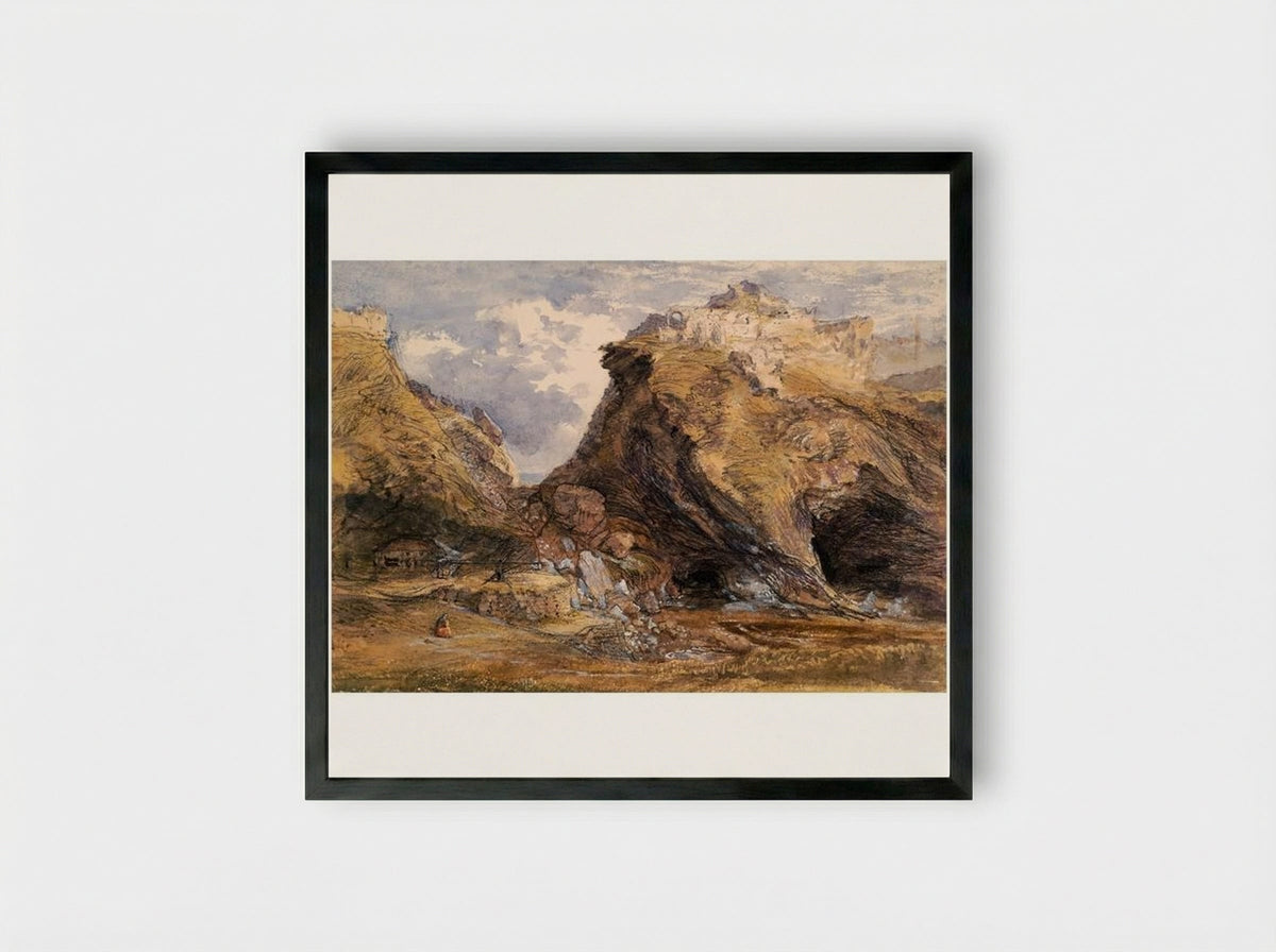 View at Tintagel - Samuel Palmer - Framed Print Black