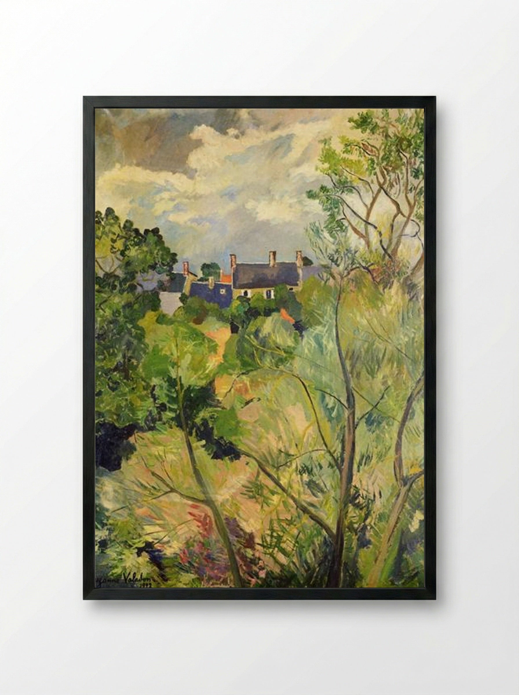 View from My Window in Genets (Brittany) - Suzanne Valadon - Framed Print Black