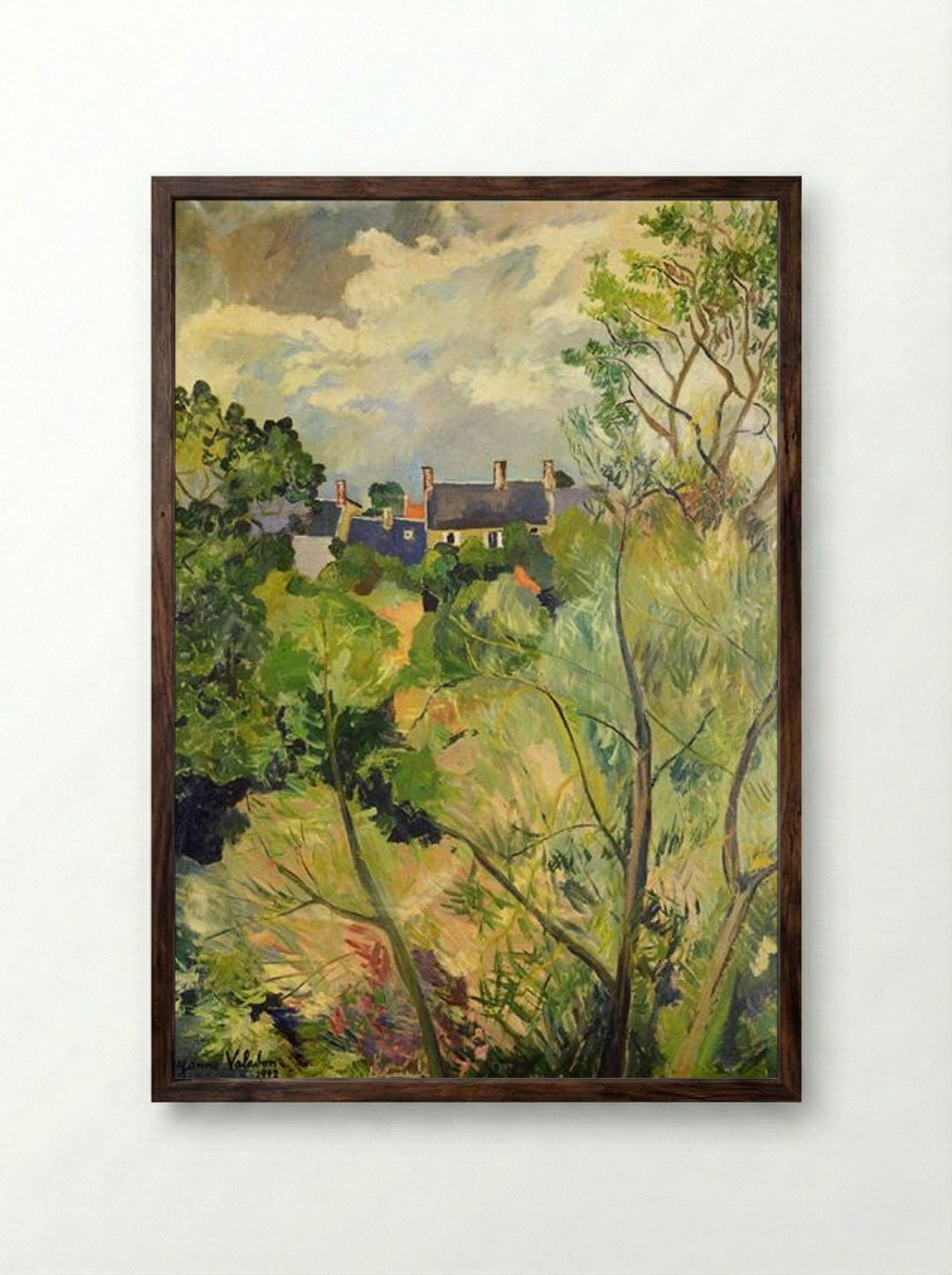 View from My Window in Genets (Brittany) - Suzanne Valadon - Framed Print Dark Wood