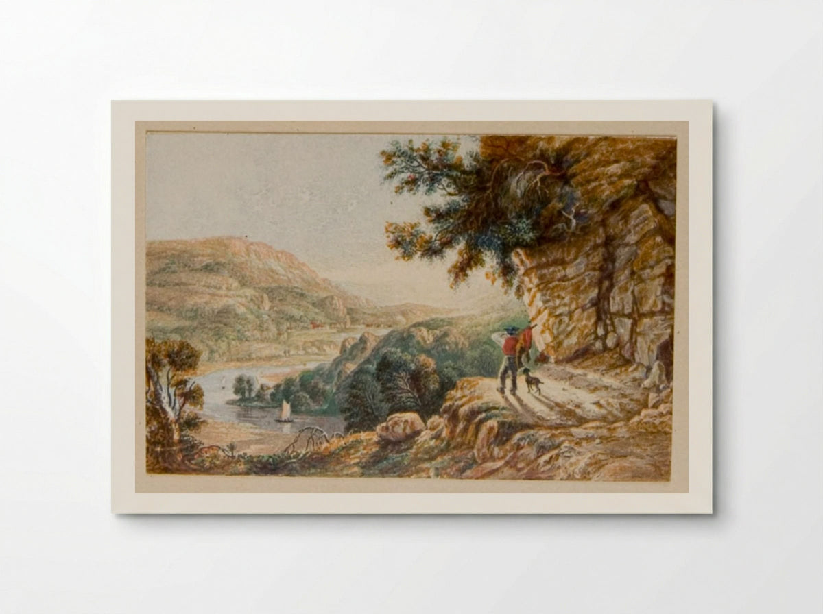 View from a Deserted Rock Quarry on the Wye - George Baxter - Poster