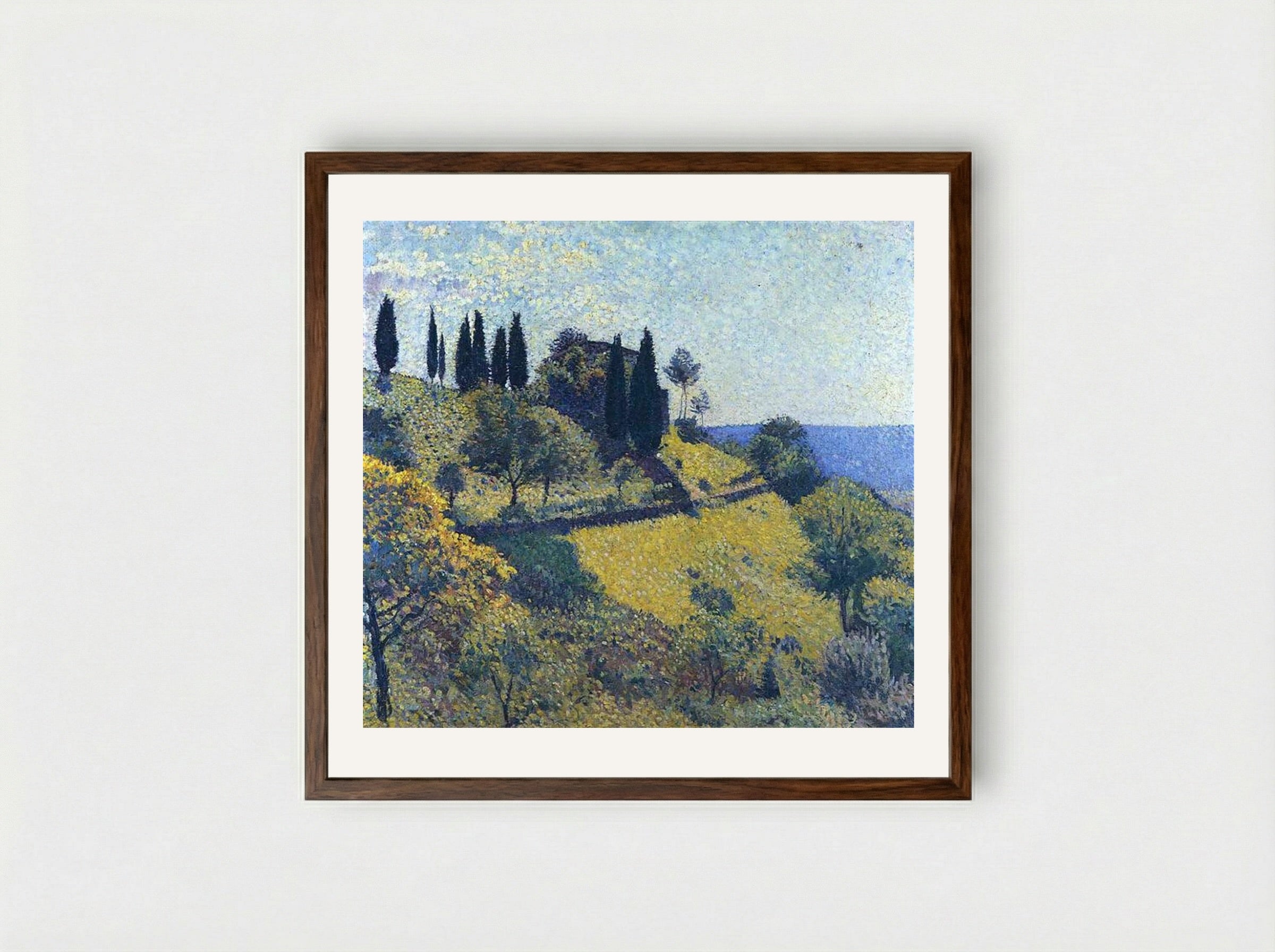 View from the Artist's Studio - Henri Martin - Framed Print Dark Wood