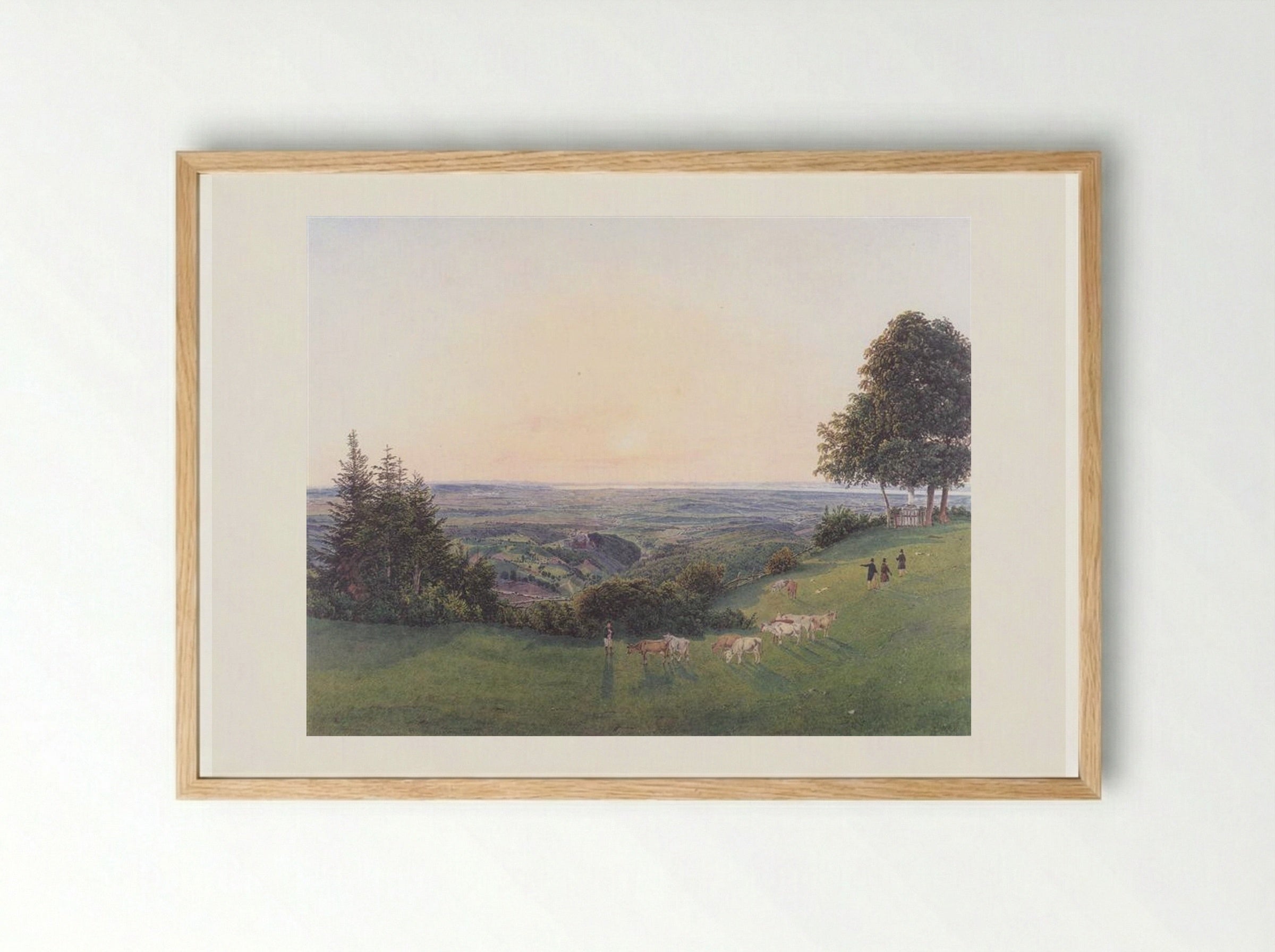 View from the Chapel Rosalie - Rudolf von Alt - Framed Print Wood