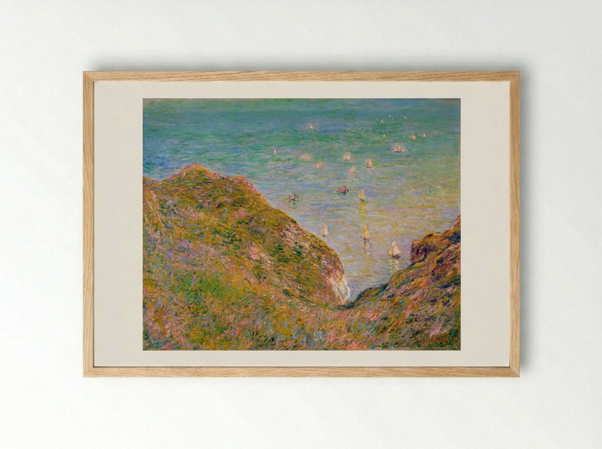 View from the Cliff at Pourville, Bright Weather - Claude Monet - Framed Print Wood
