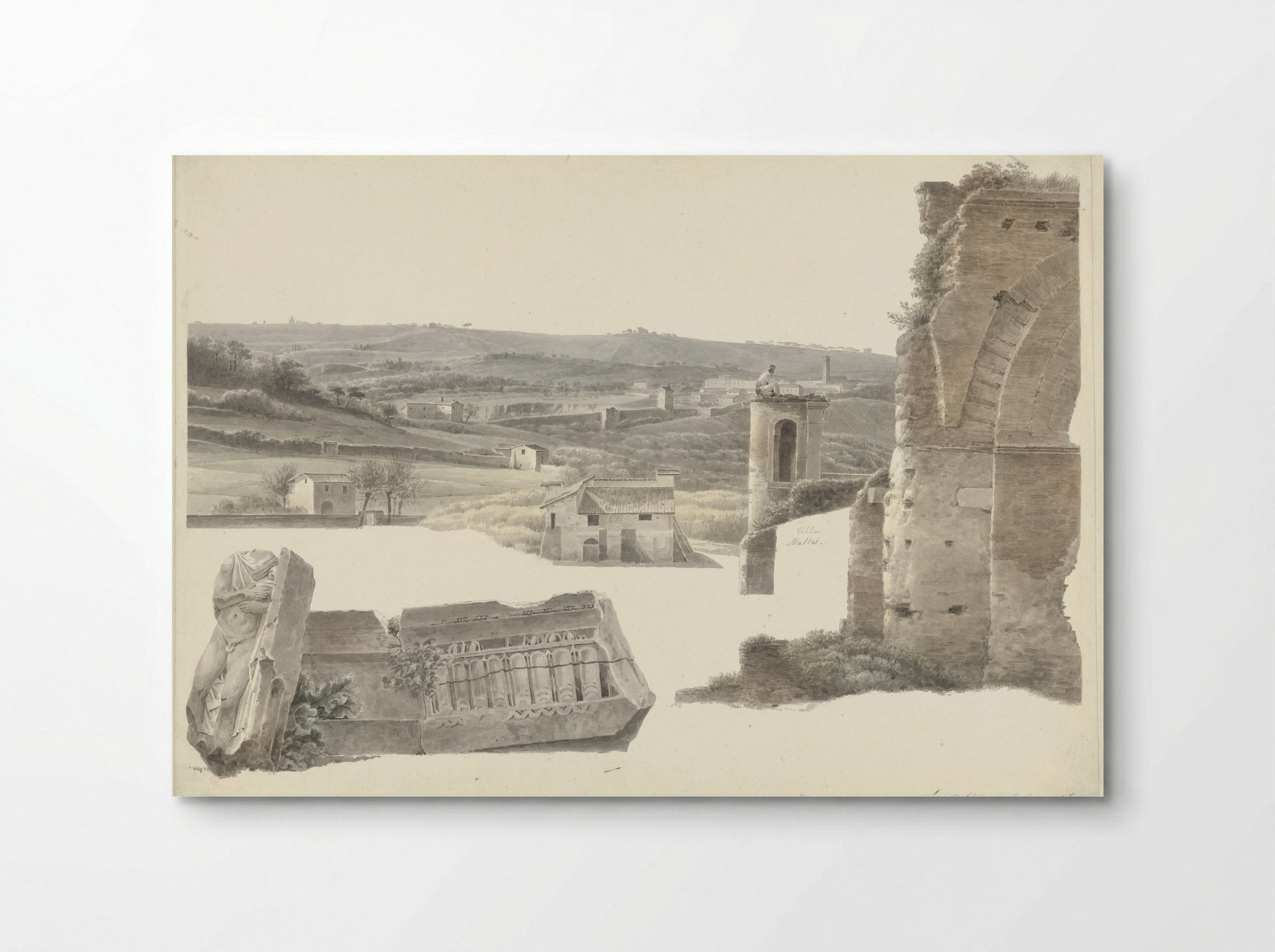View from the Villa Mattei (now Villa Celimontana) in Rome - Josephus Augustus Knip - Poster