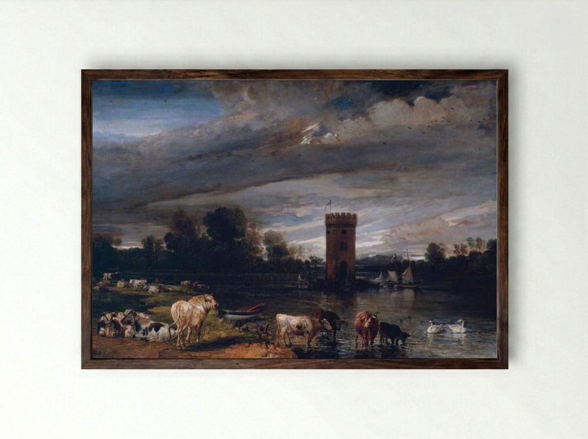 View in Tabley Park - James Ward - Framed Print Dark Wood