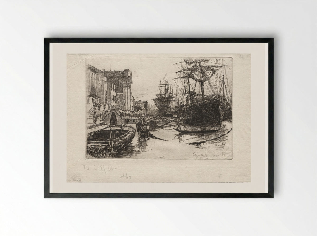 View in Venice - Otto H. Bacher - Framed Print Black