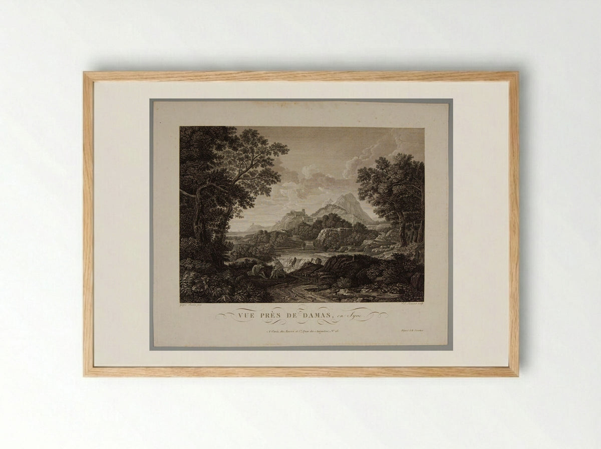 View near Damas in Syria - Paul Jacob Laminit - Framed Print Wood