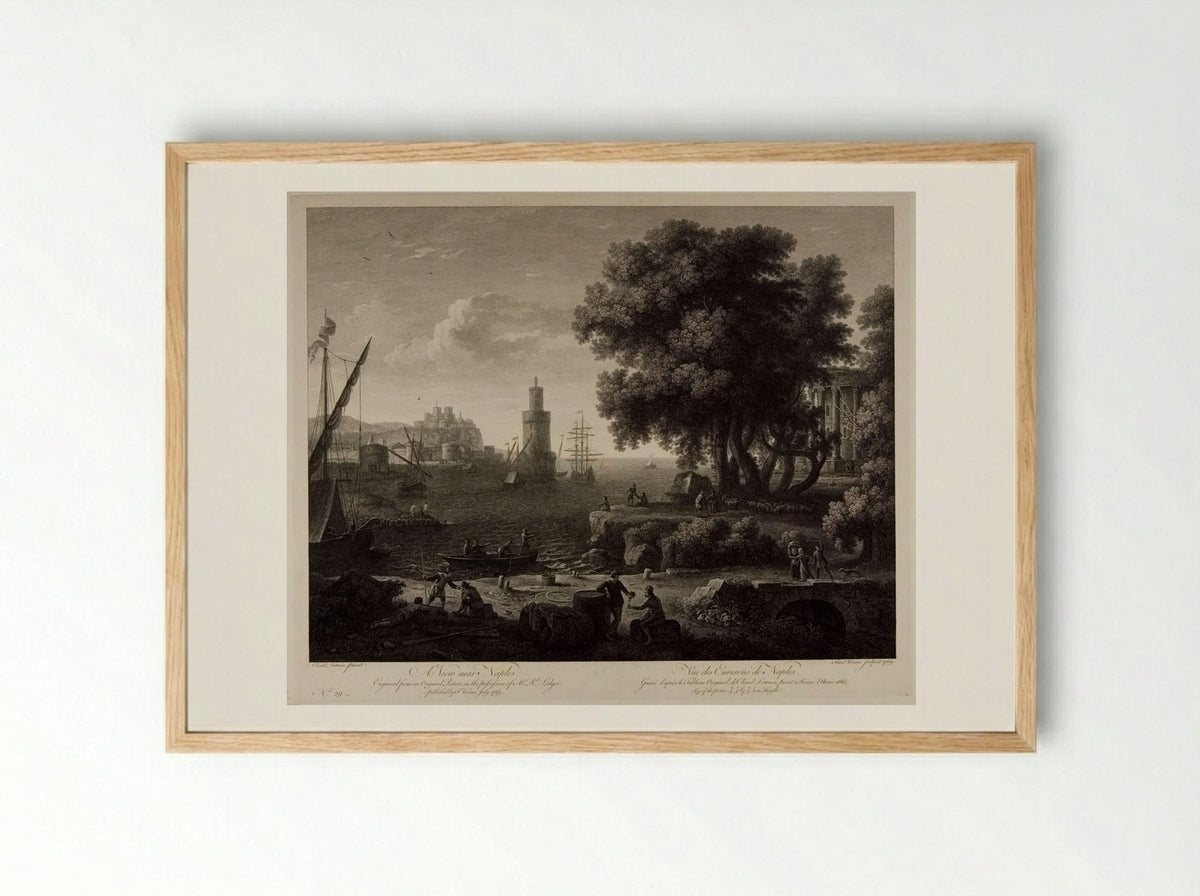 View near Naples - François Vivares - Framed Print Wood