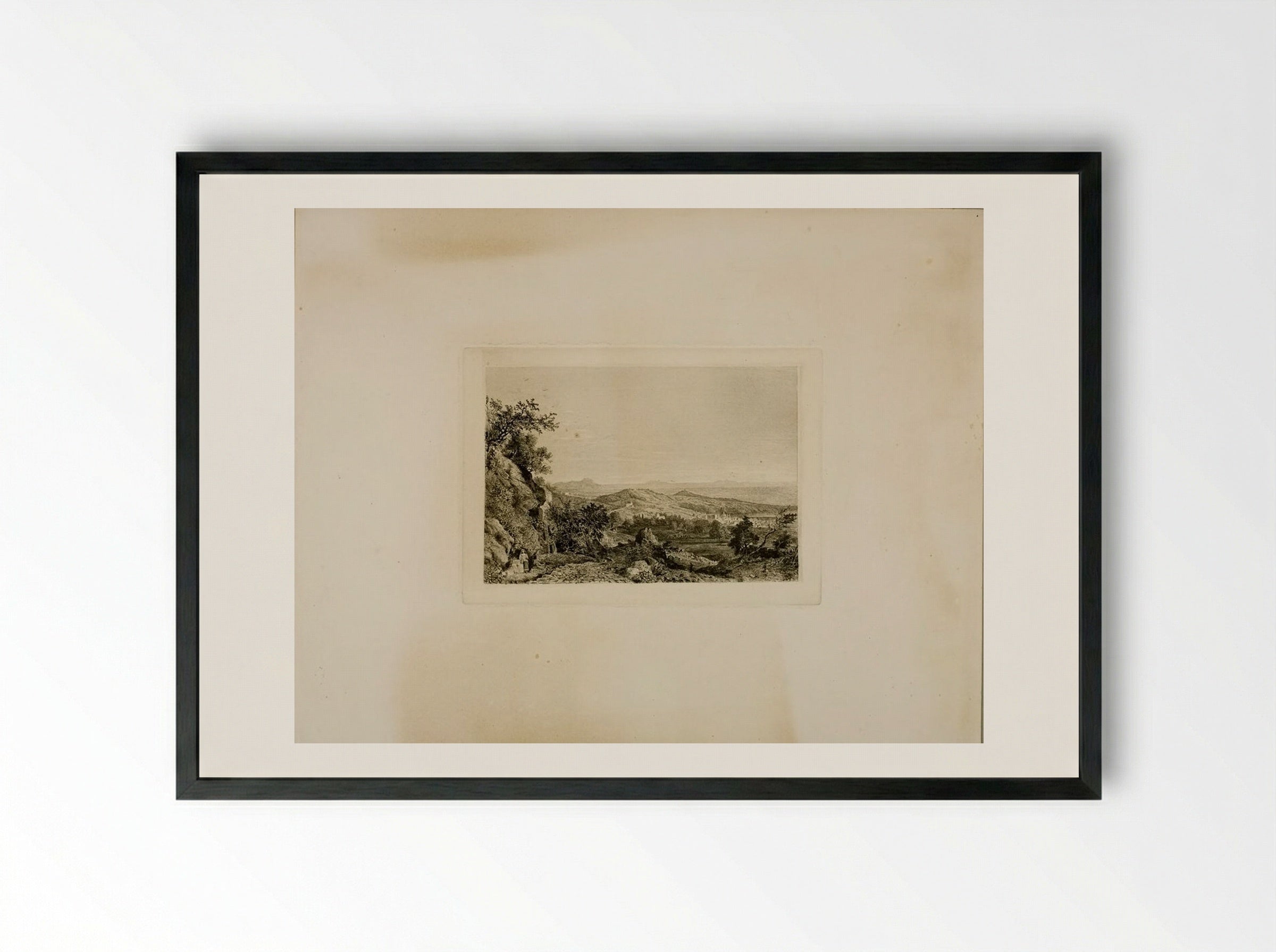 View of Albano - George Loring Brown - Framed Print Black