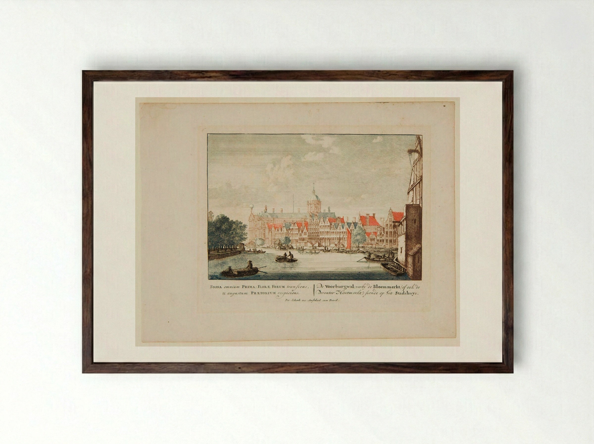 View of Amsterdam - Pieter Schenck - Framed Print Dark Wood
