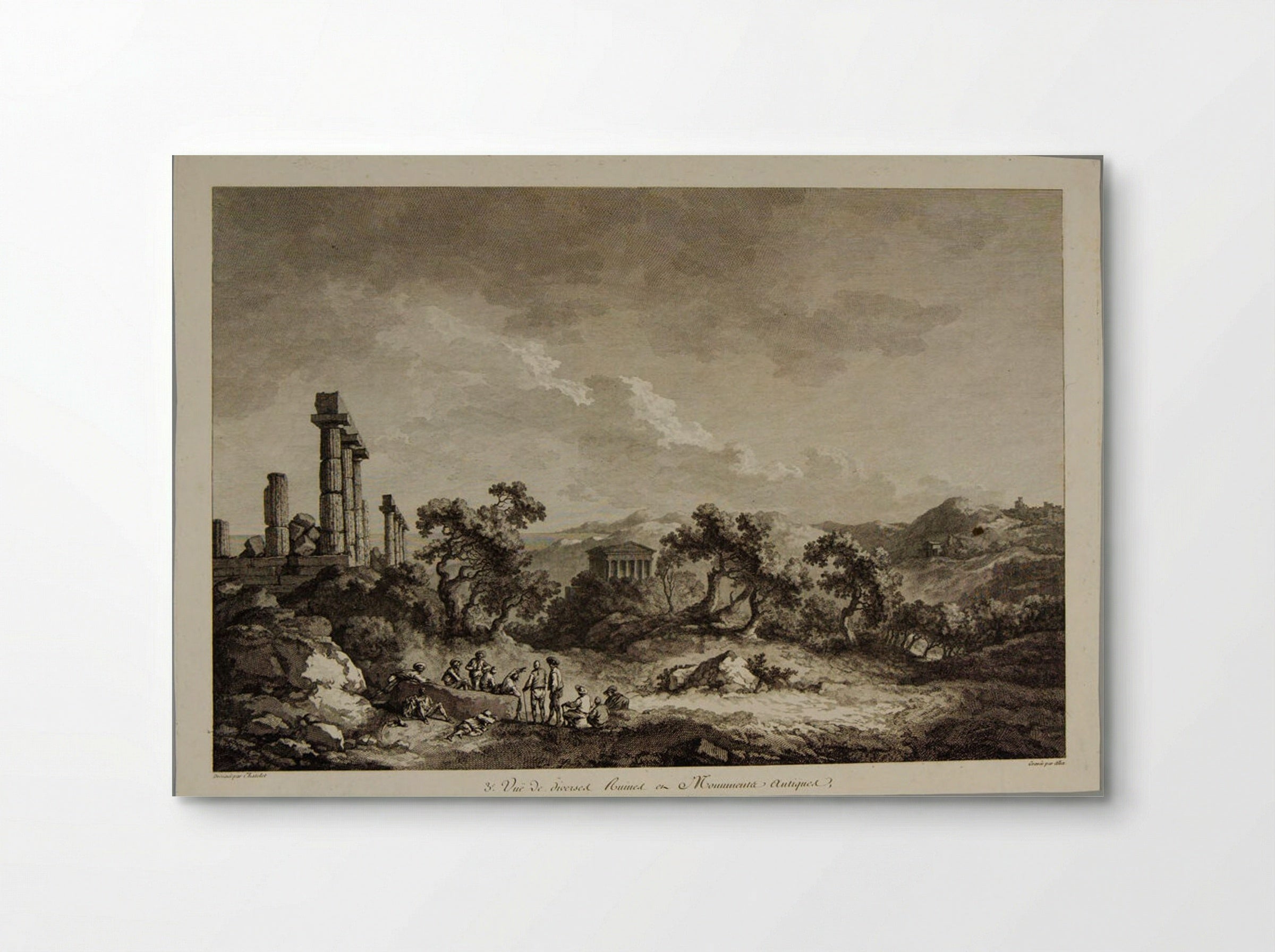 View of Ancient Ruins near Agrigentum - Pierre Michel Alix - Poster