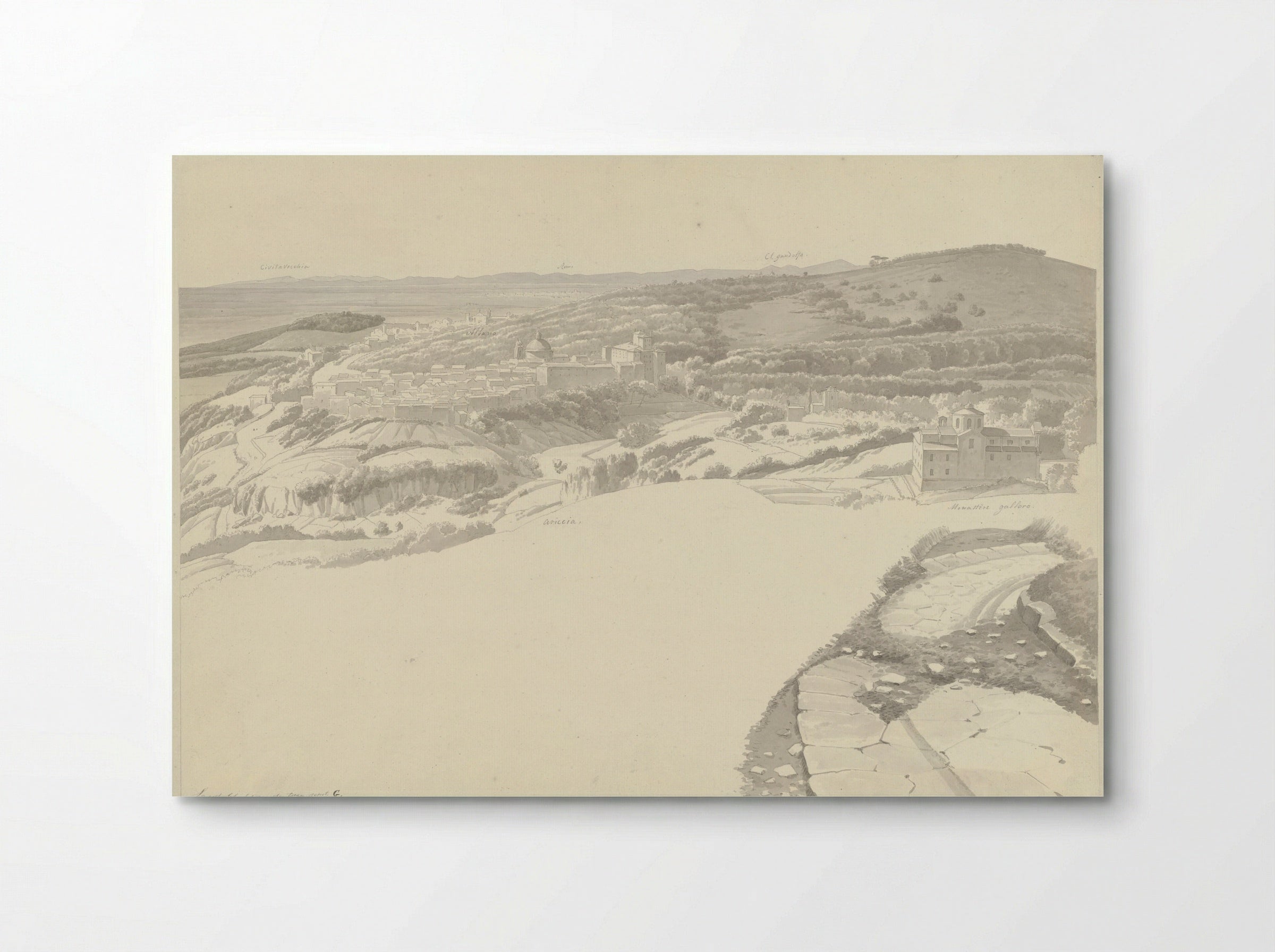 View of Ariccia from Genzano - Josephus Augustus Knip - Poster