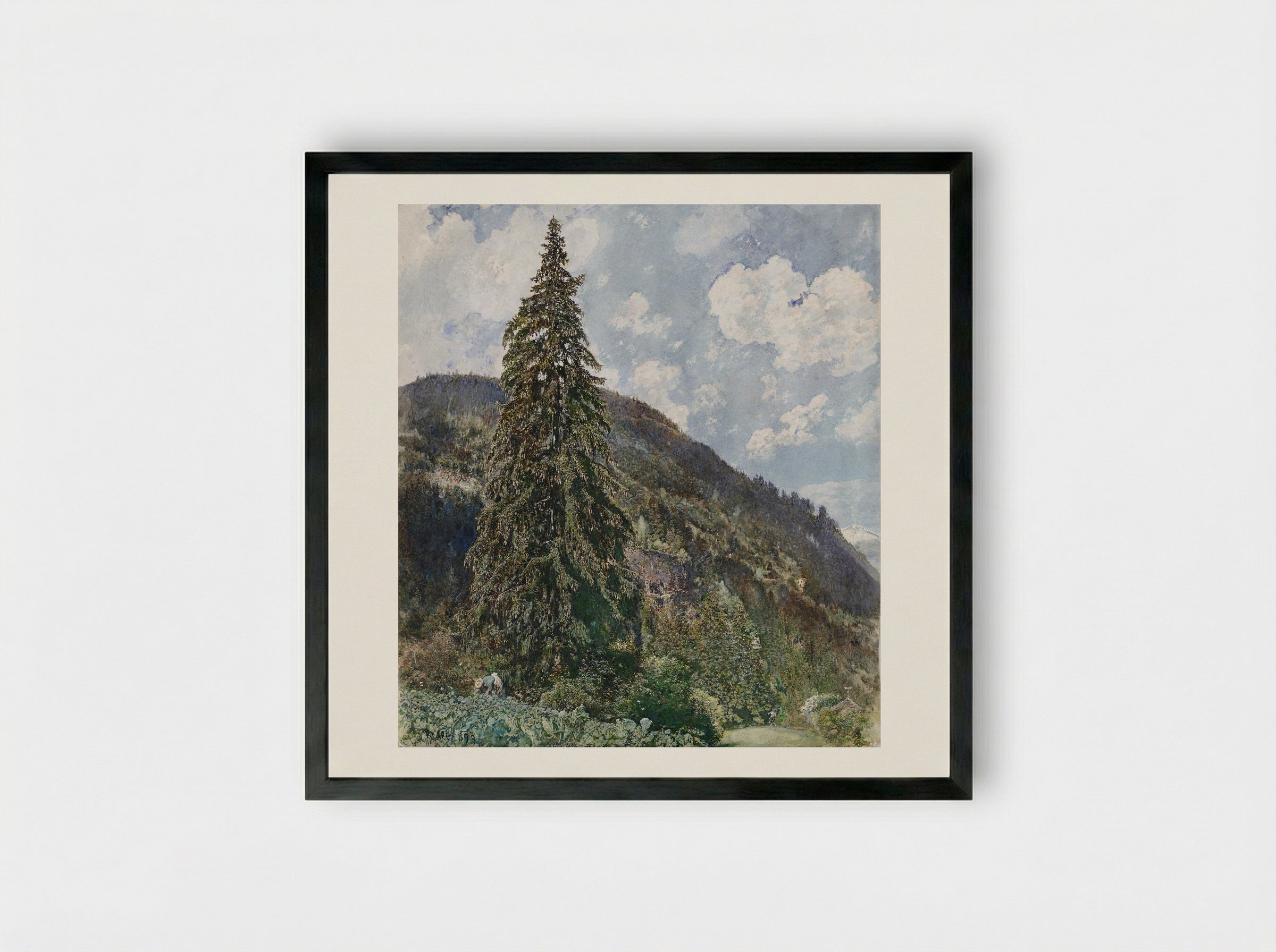 View of Bad Gastein - Rudolf von Alt - Framed Print Black