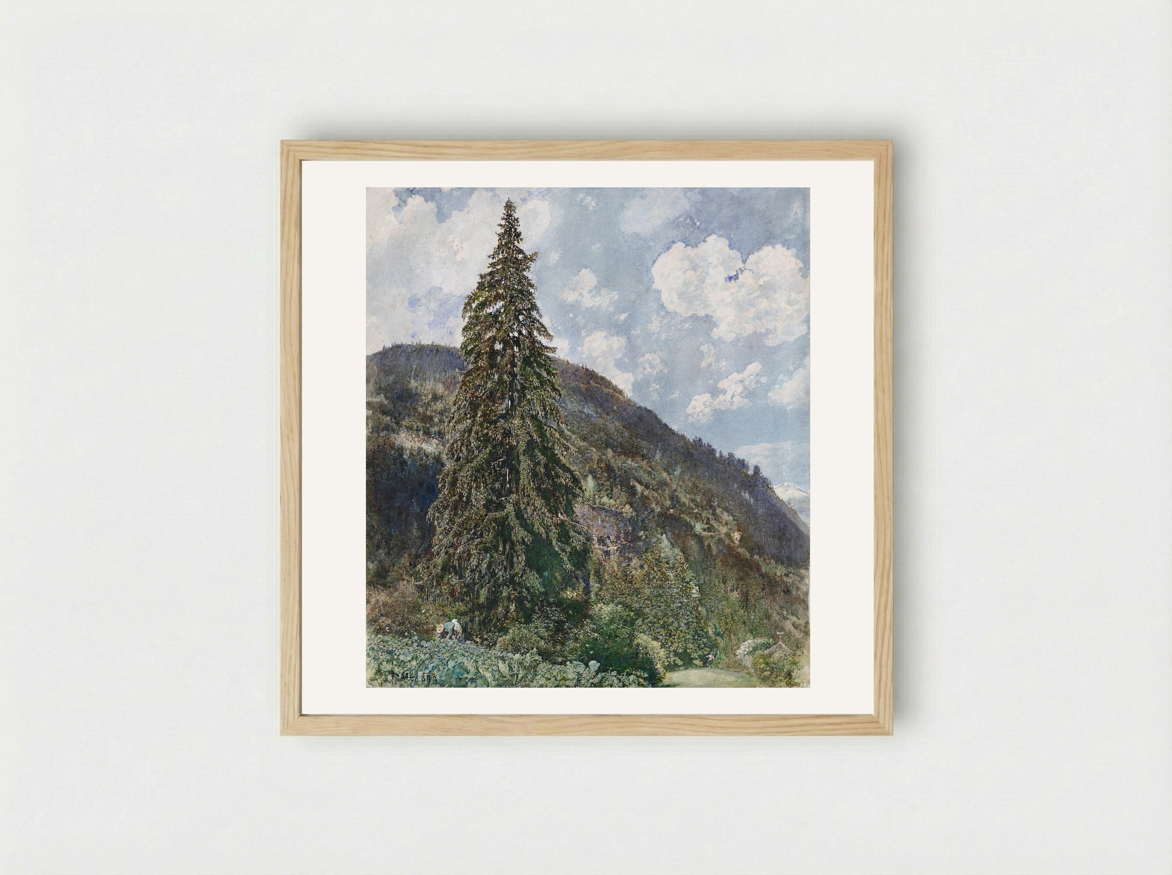 View of Bad Gastein - Rudolf von Alt - Framed Print Wood