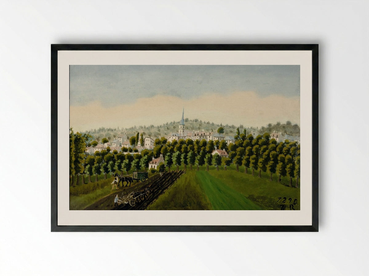 View of Bagneux and Meudon-Billancourt - Henri Rousseau - Framed Print Black