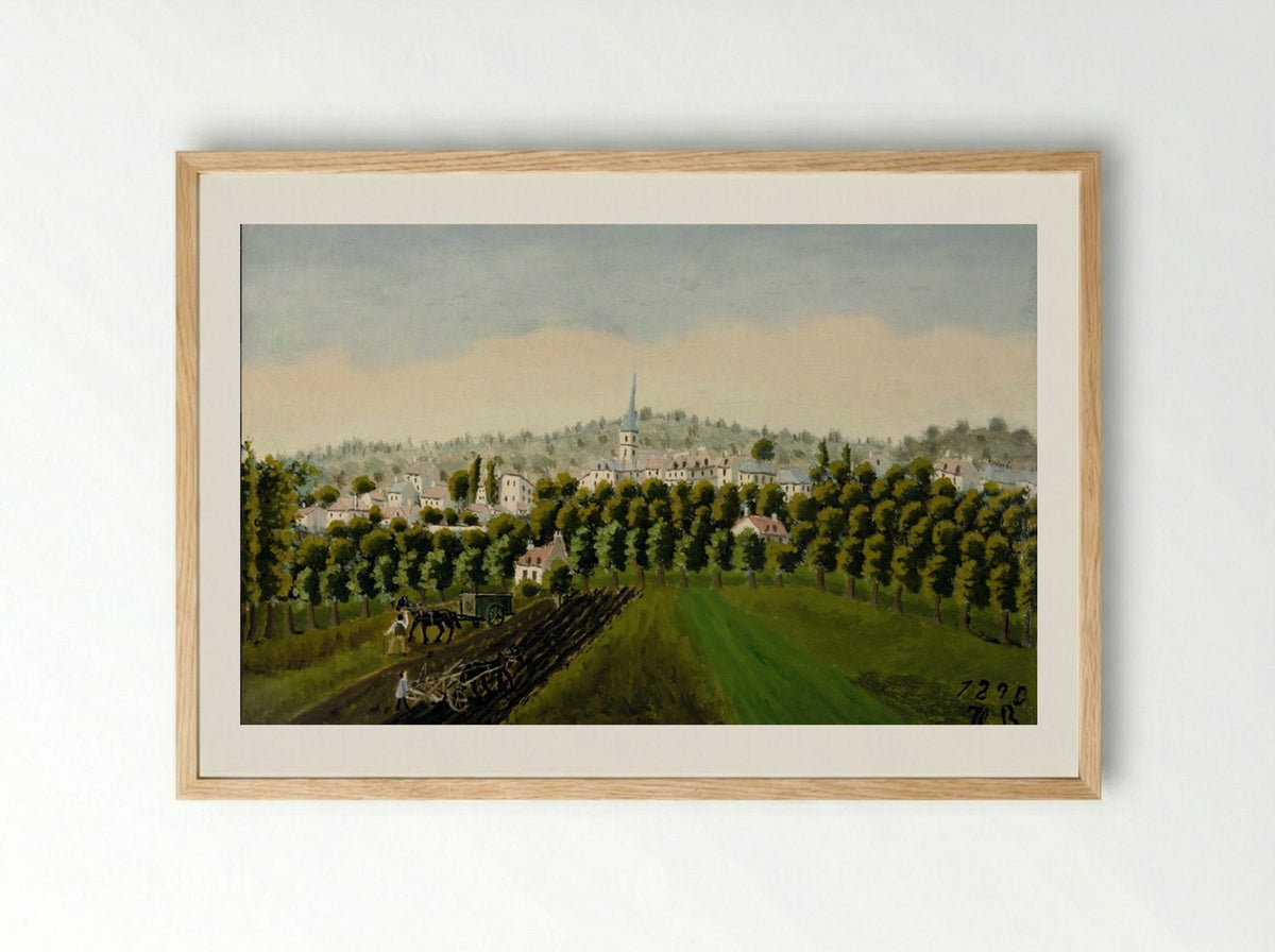 View of Bagneux and Meudon-Billancourt - Henri Rousseau - Framed Print Wood