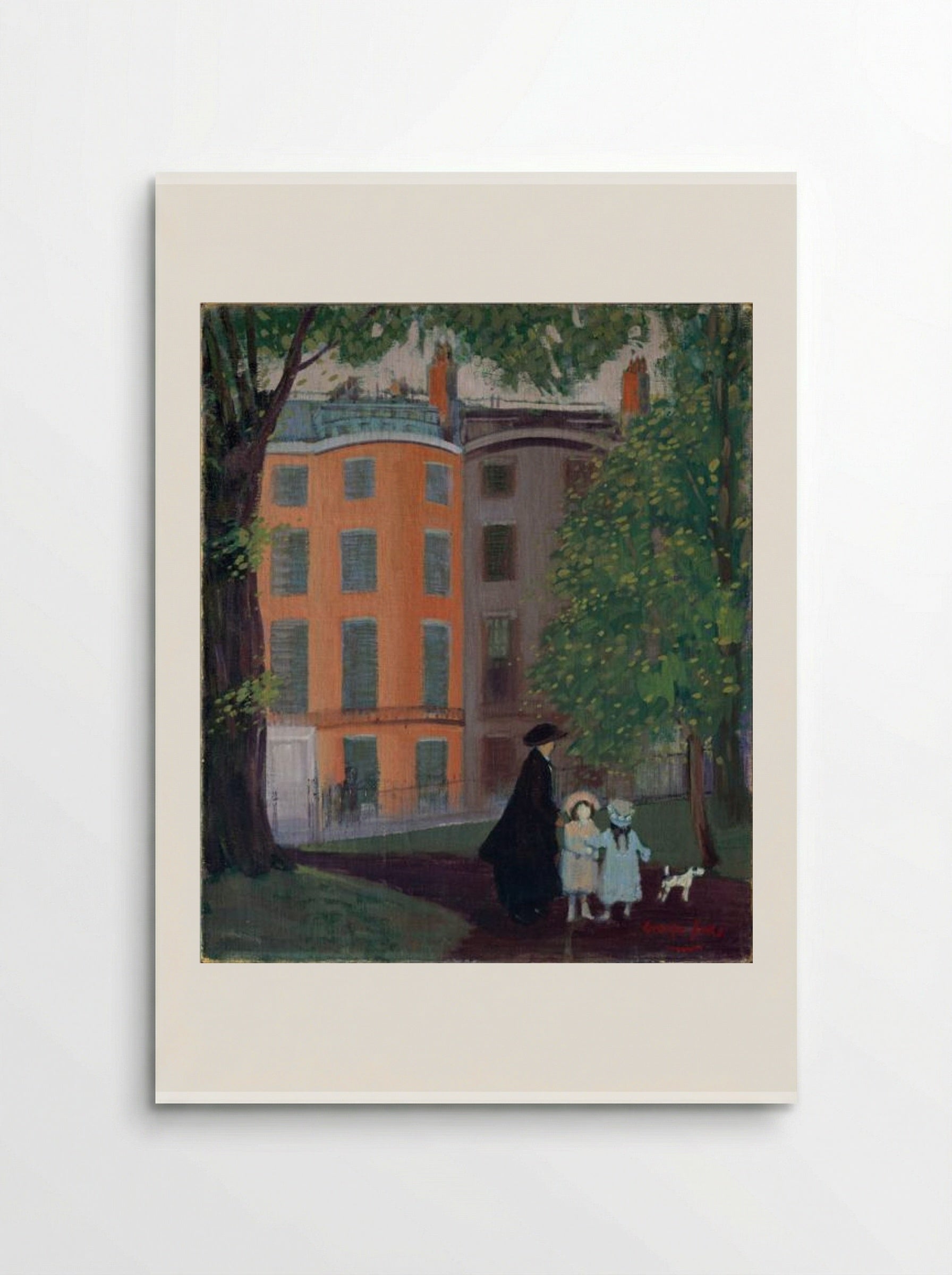 View of Beacon Street from Boston Common - George Luks - Poster