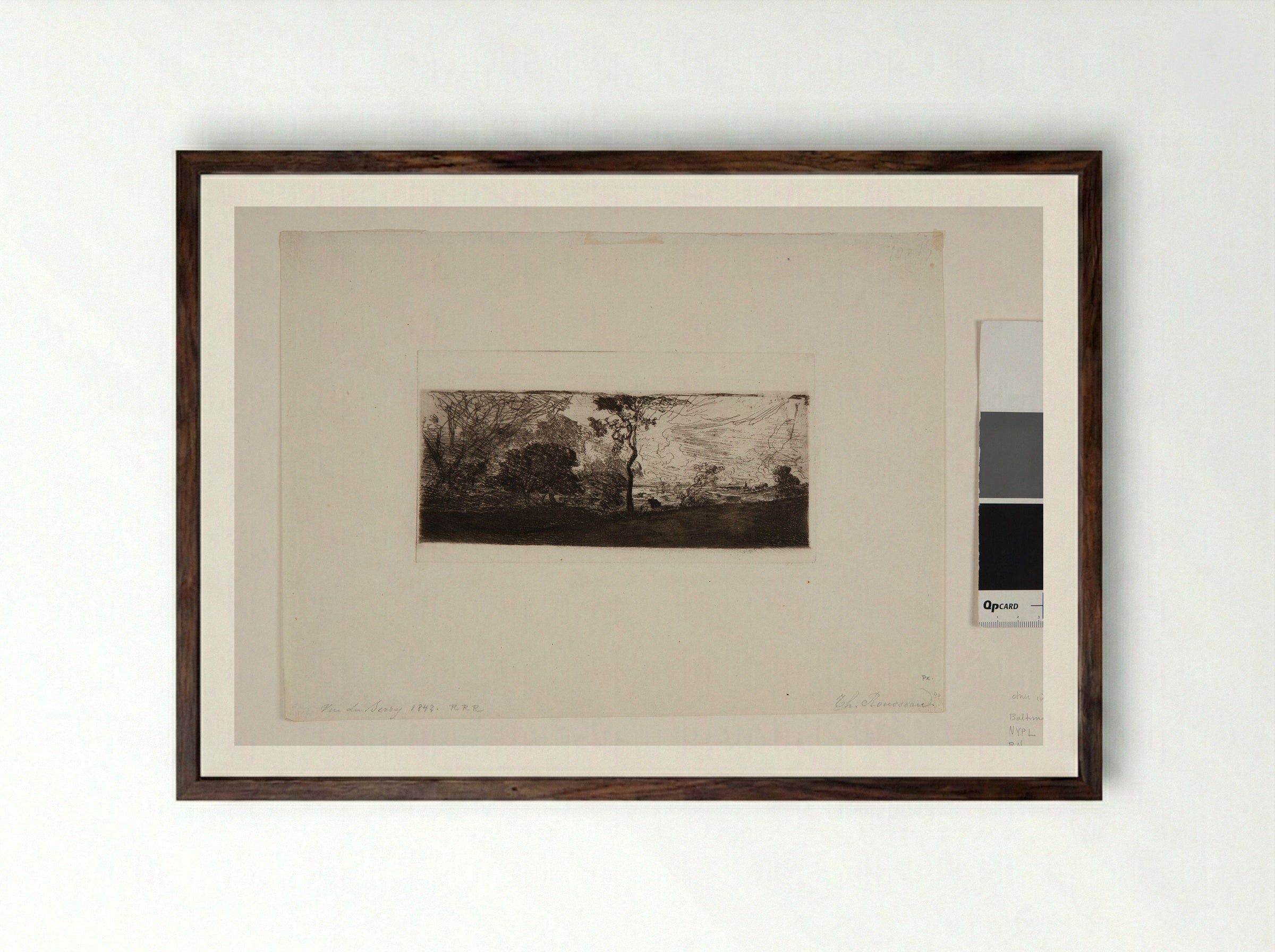 View of Berry - Théodore Rousseau - Framed Print Dark Wood