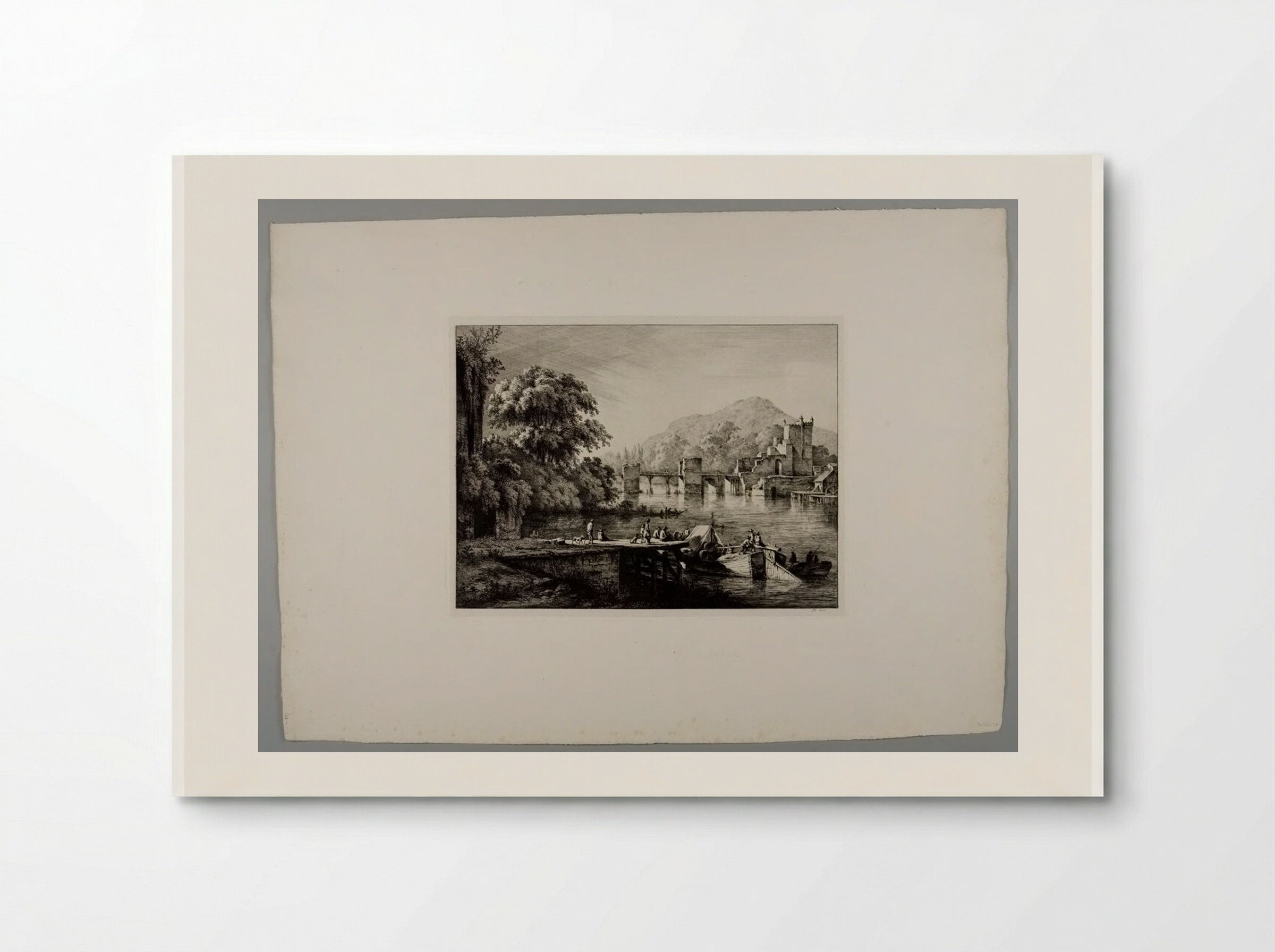 View of Bridge and Château of Sainte-Colombe - Jean-Jacques de Boissieu - Poster
