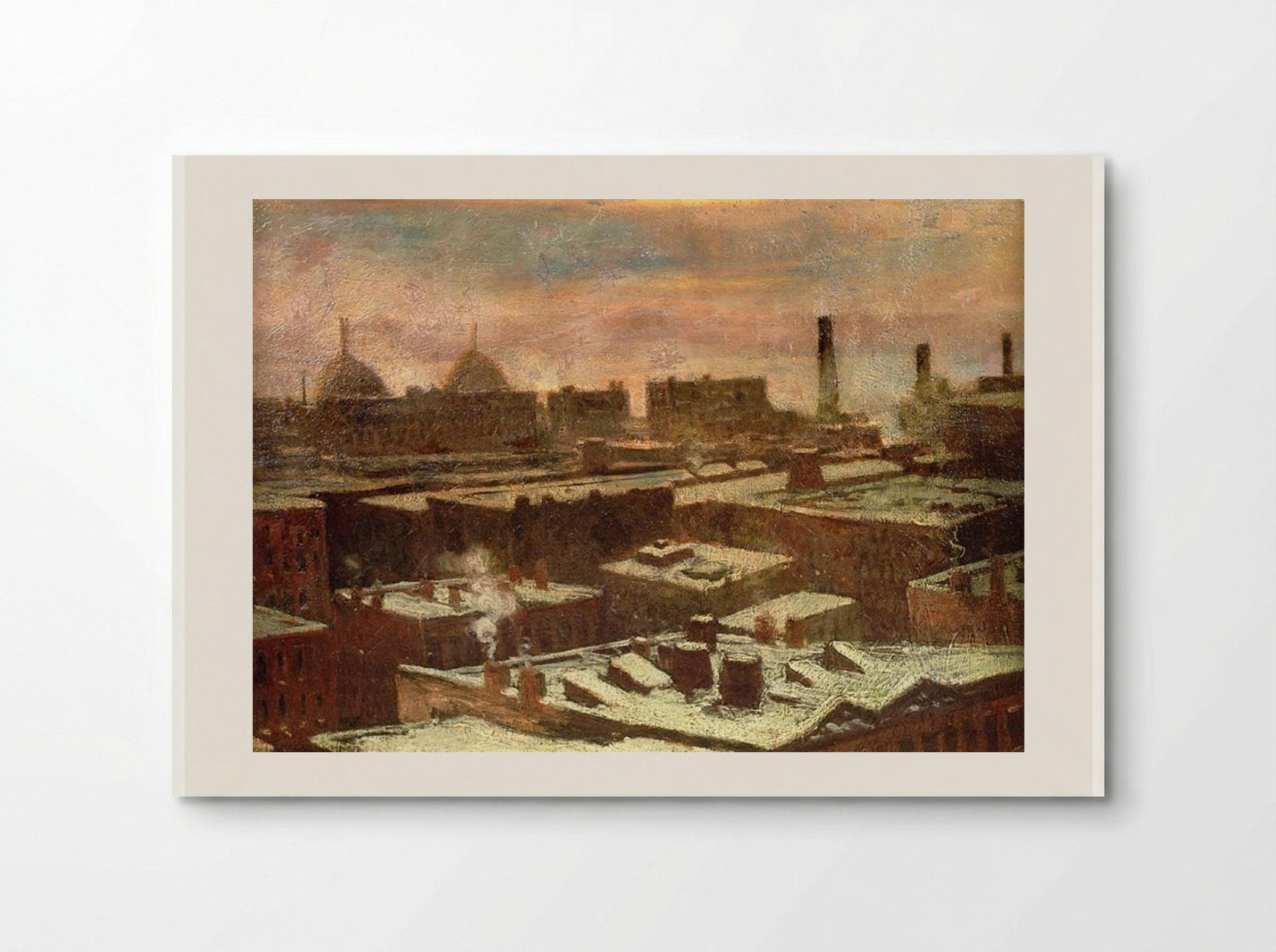 View of City Rooftops in Winter - Robert Julian Onderdonk - Poster