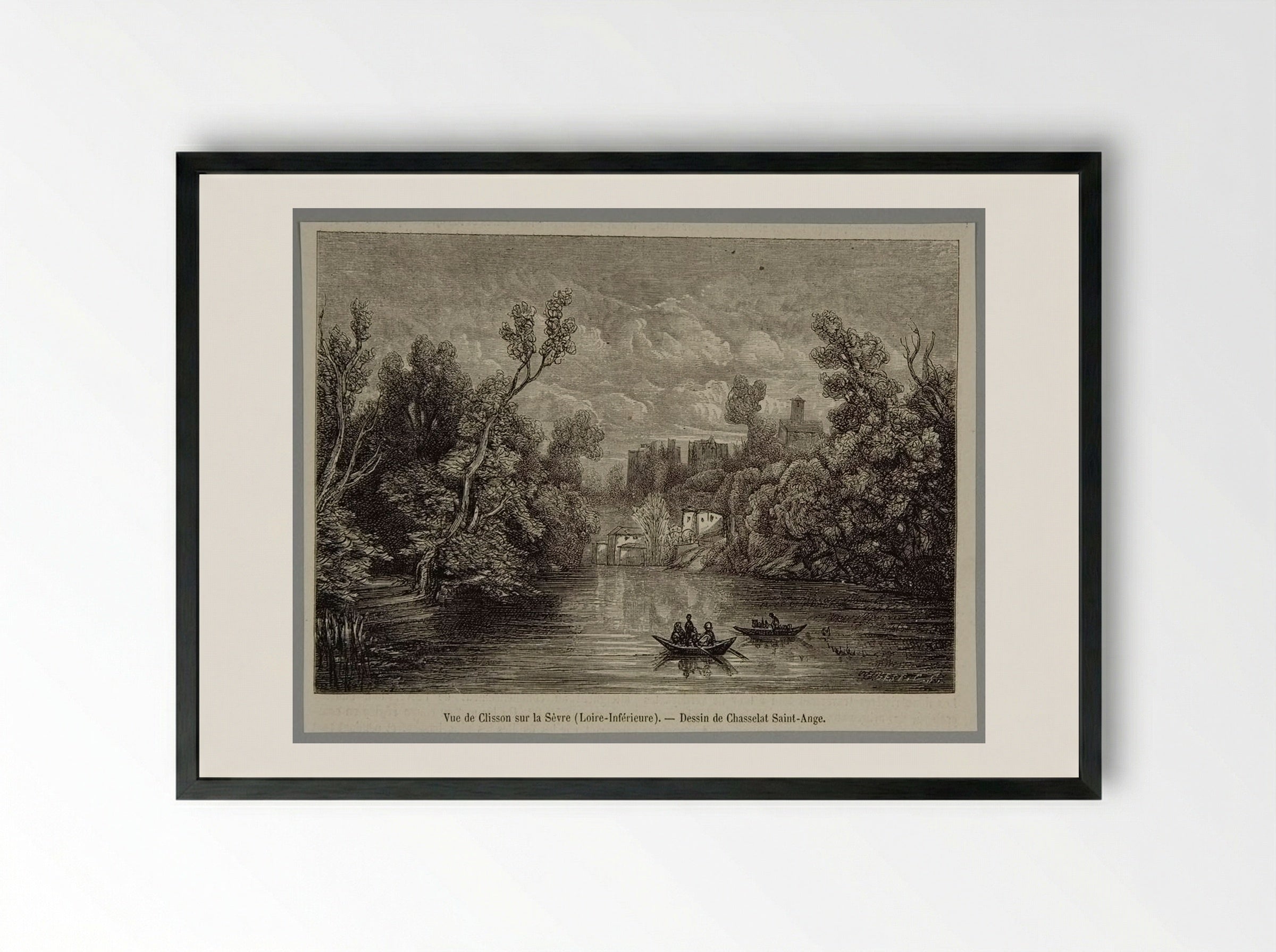 View of Clisson on the Sèvre - Best et Cie - Framed Print Black