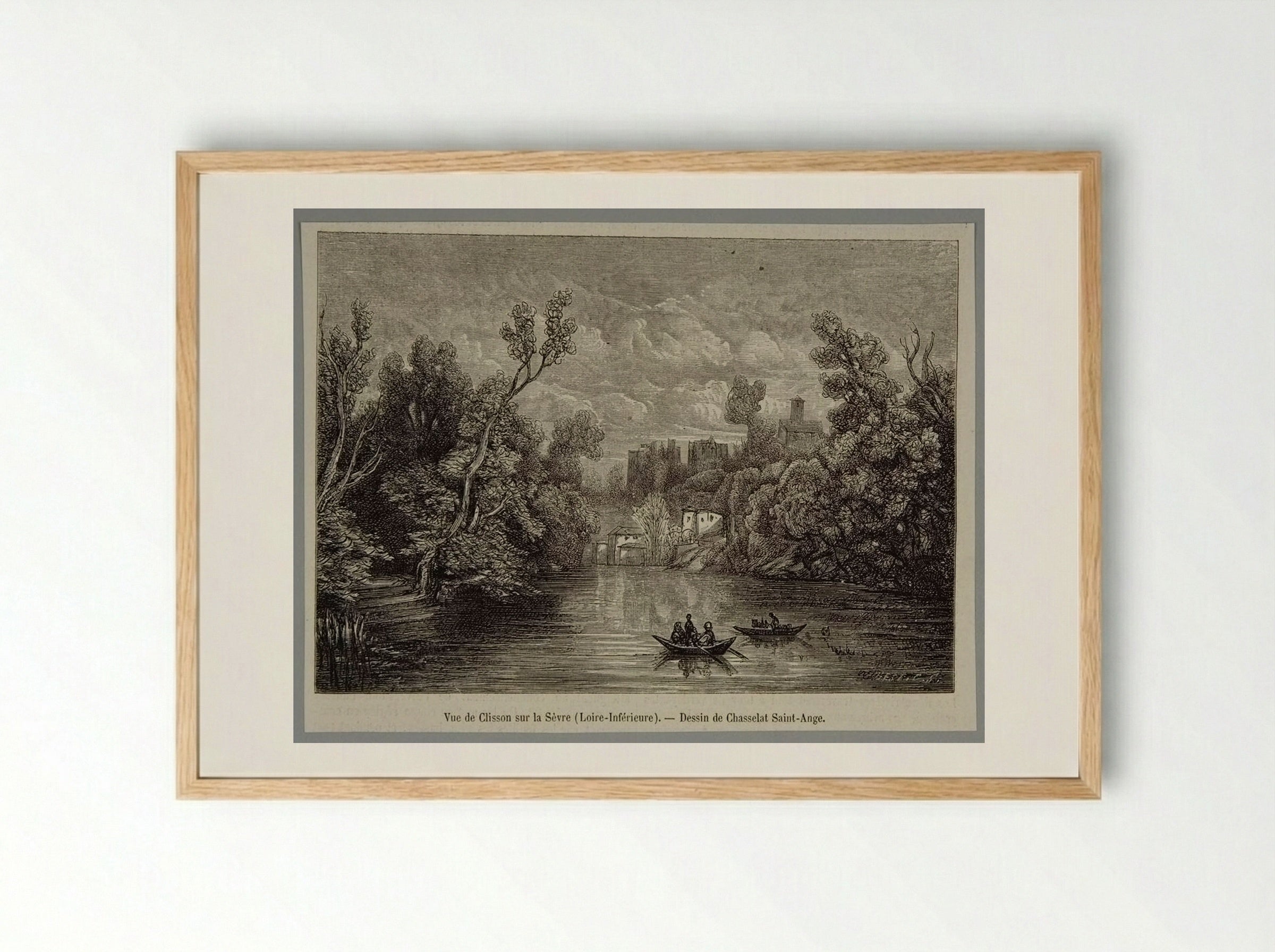 View of Clisson on the Sèvre - Best et Cie - Framed Print Wood