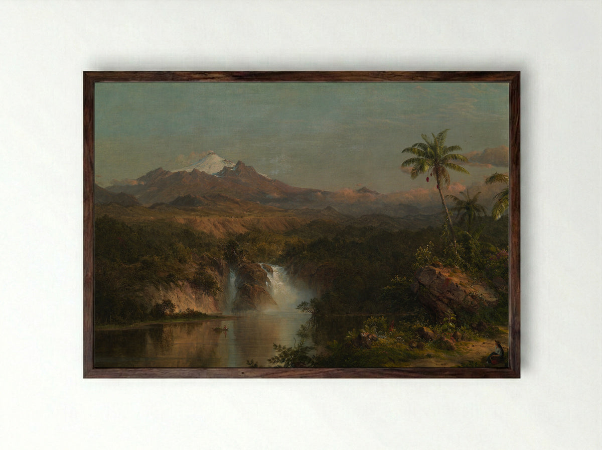 View of Cotopaxi - Frederic Edwin Church - Framed Print Dark Wood