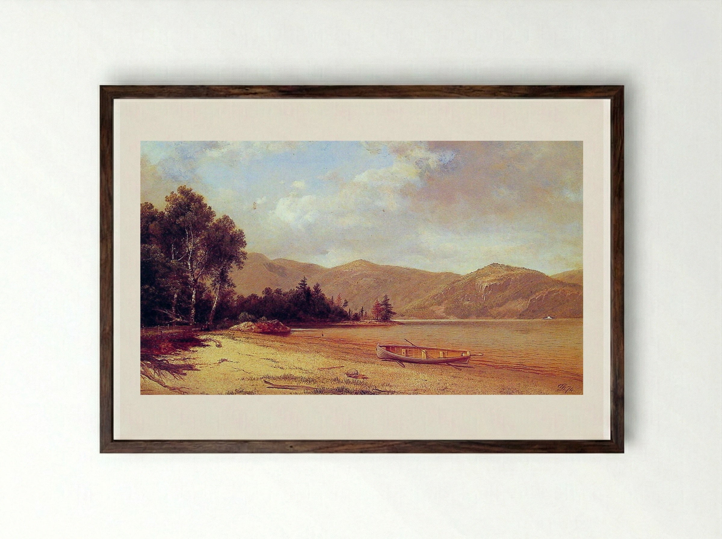 View of Dresden, Lake George - David Johnson - Framed Print Dark Wood
