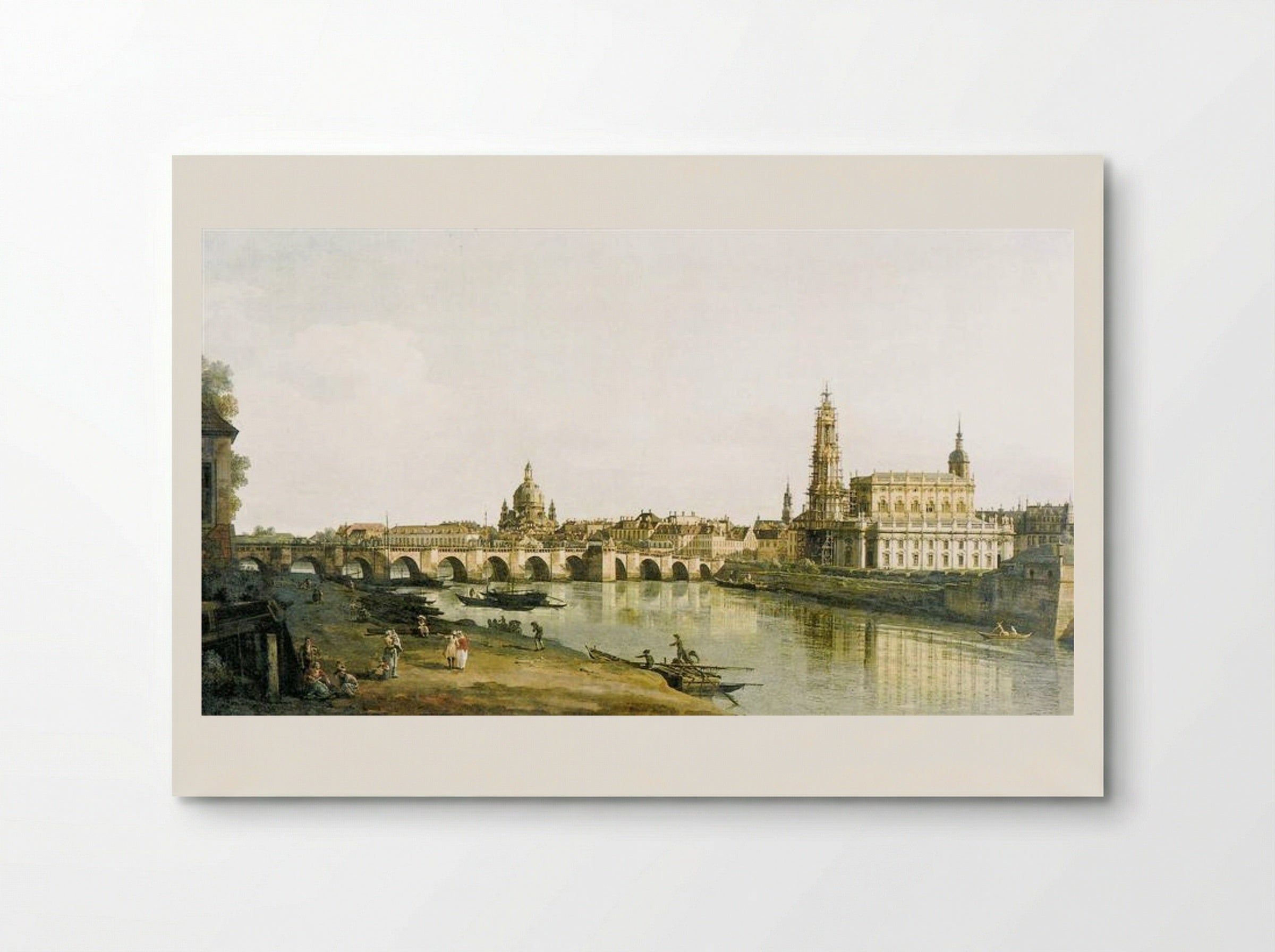 View of Dresden from the Right Bank of the Elbe with the Augustus Bridge - Bernardo Bellotto - Poster