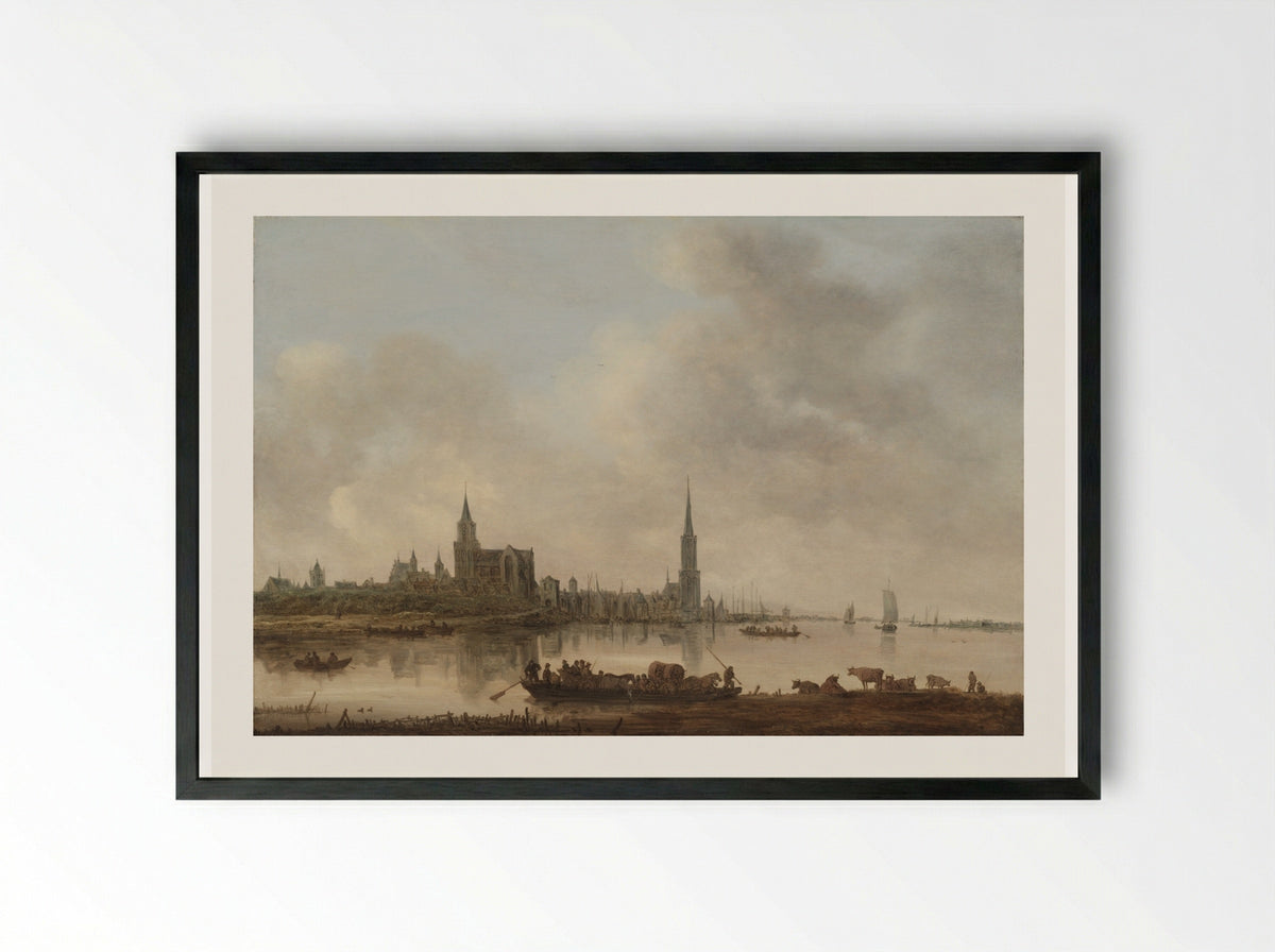 View of Emmerich - Jan van Goyen - Framed Print Black