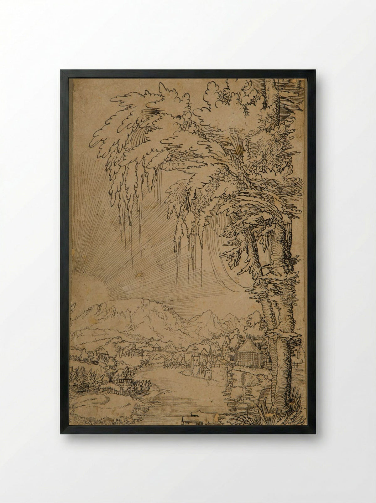 View of Feldkirch - Wolfgang Huber - Framed Print Black