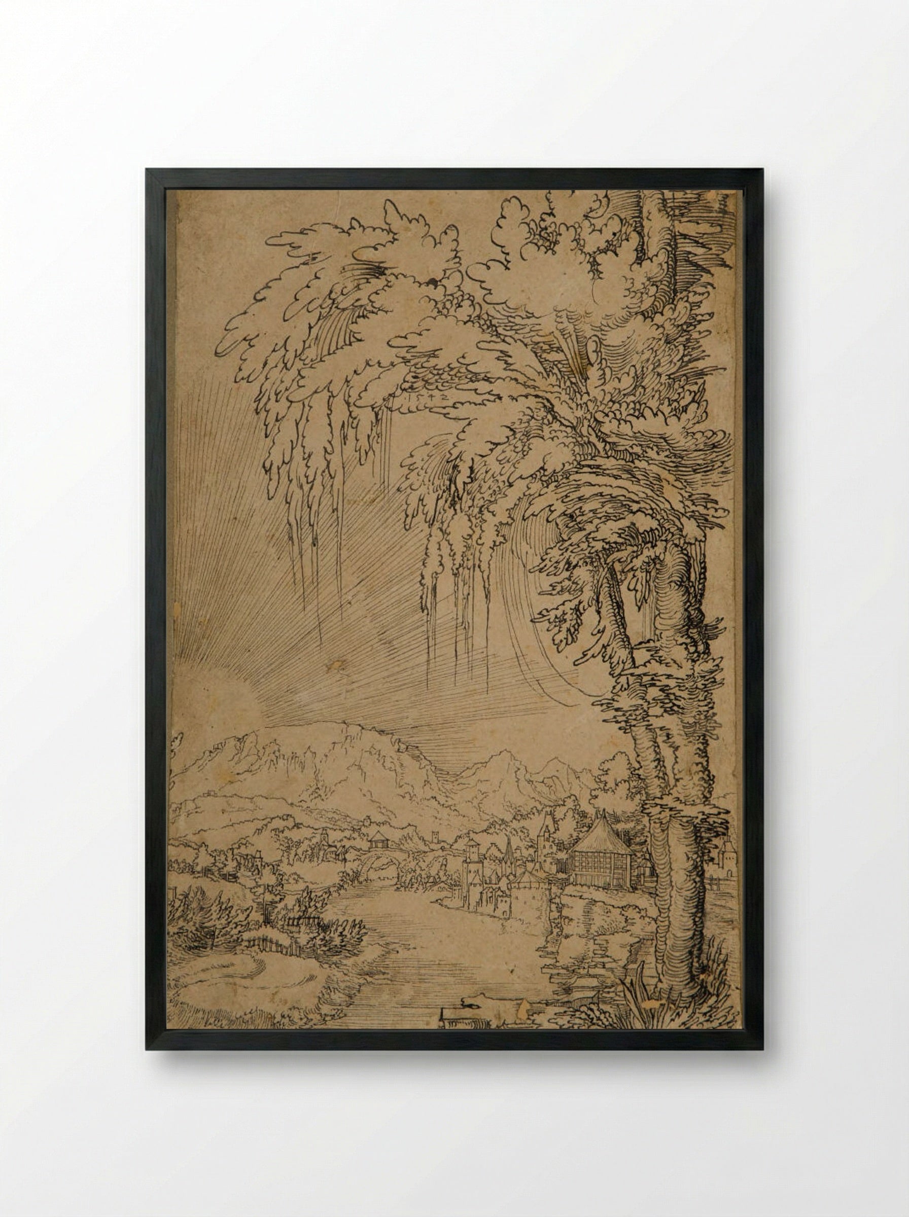 View of Feldkirch - Wolfgang Huber - Framed Print Black