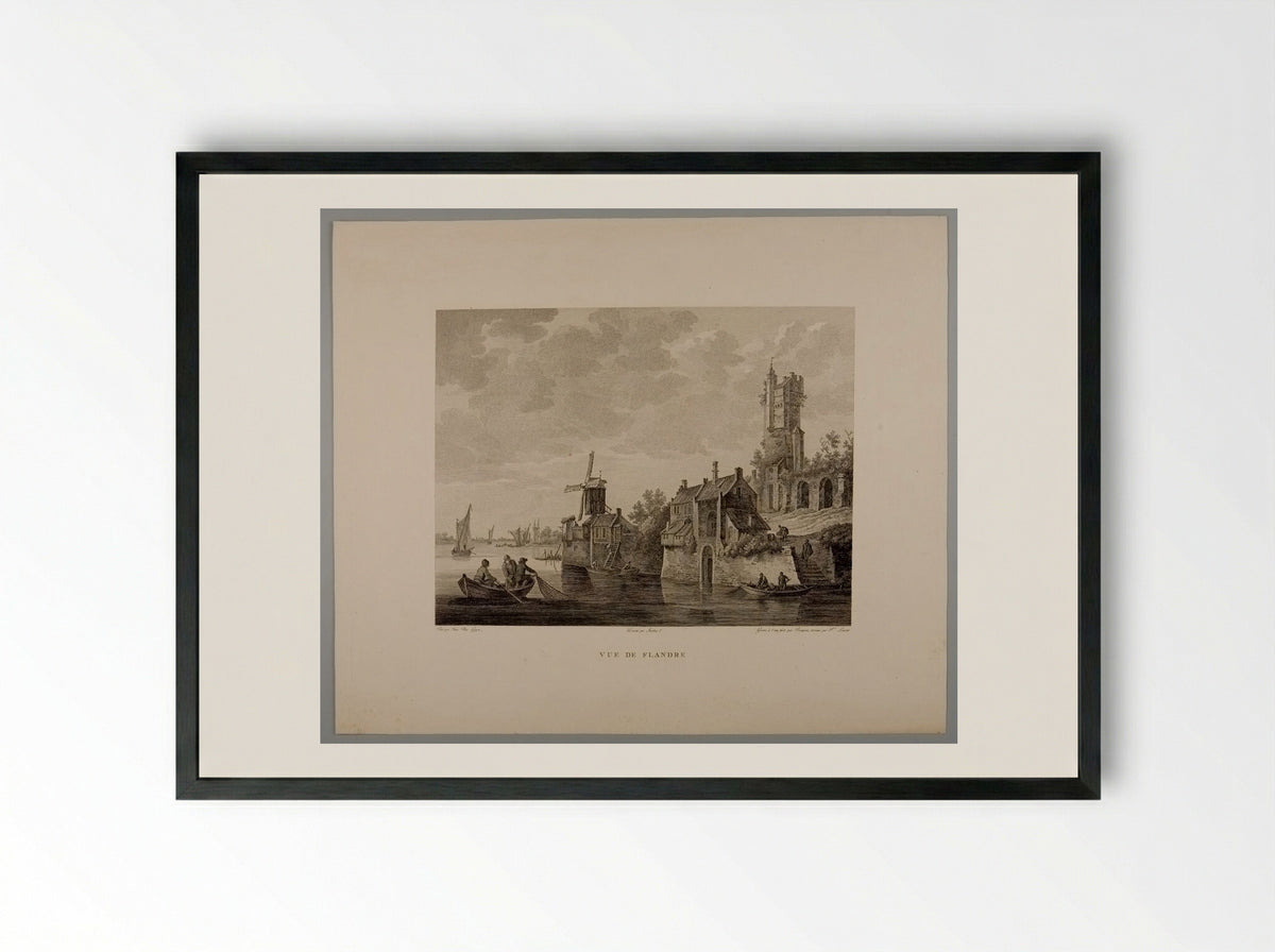 View of Flanders - Pierre Laurent - Framed Print Black
