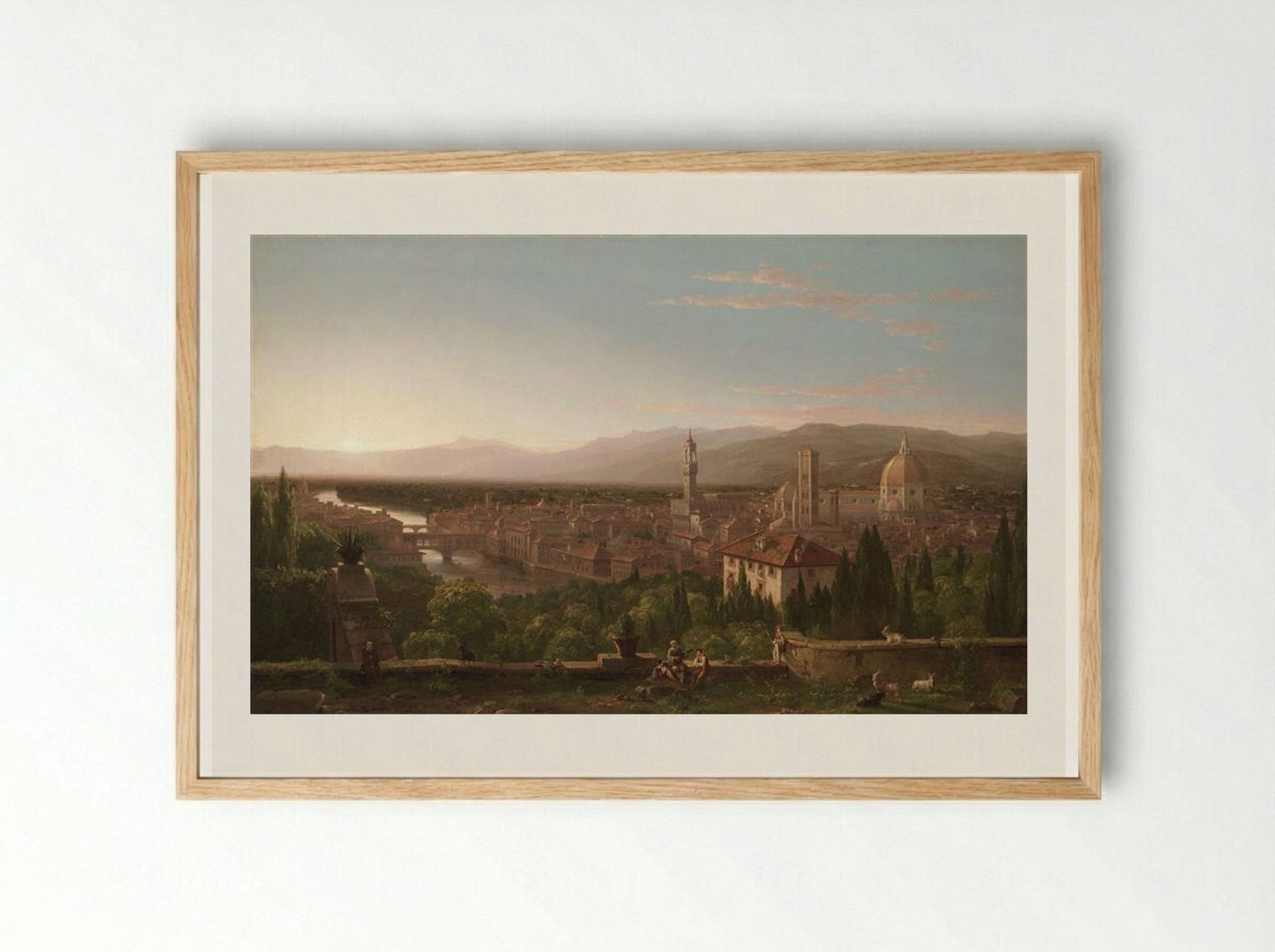 View of Florence from San Miniato - Thomas Cole - Framed Print Wood