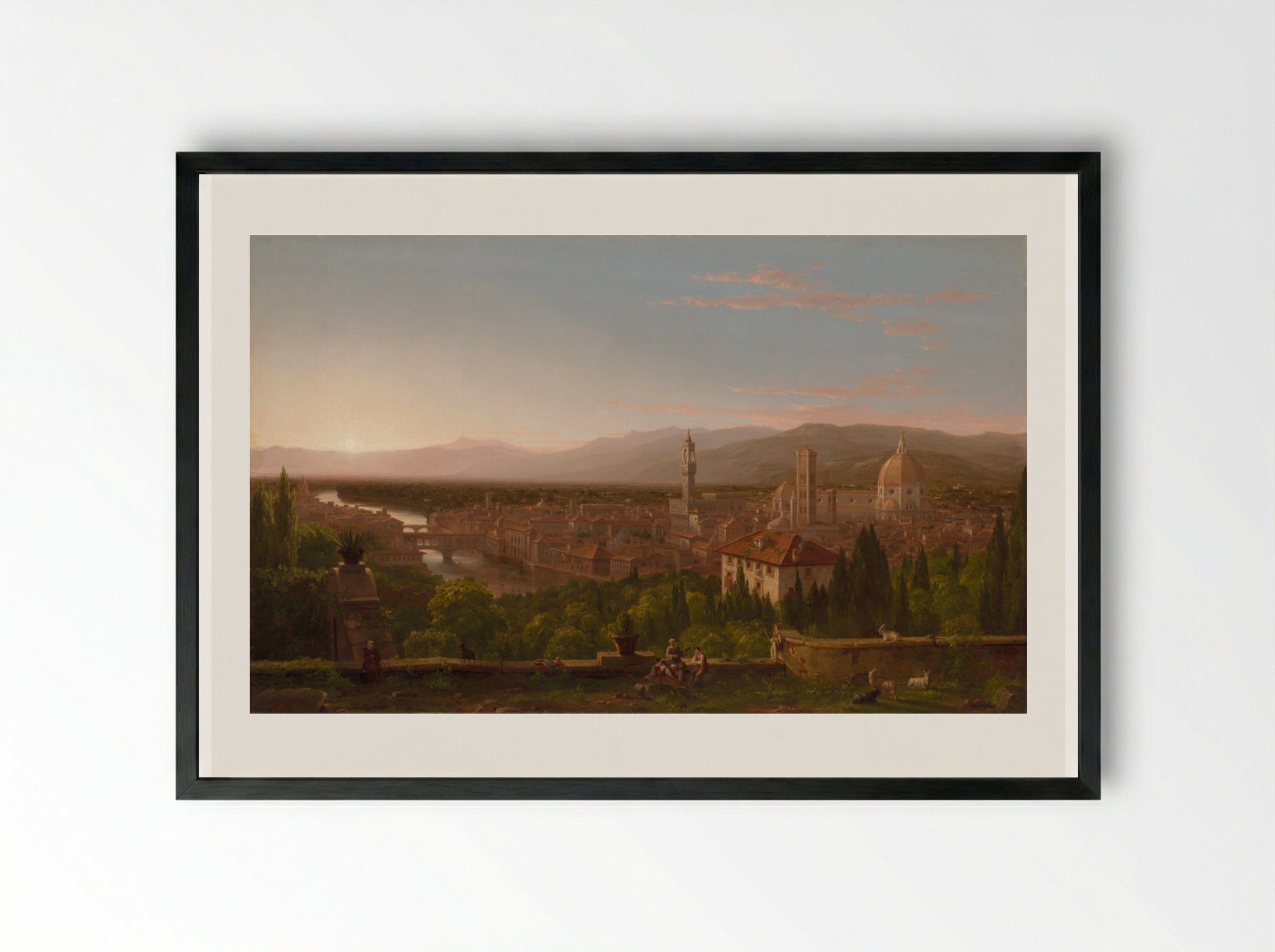 View of Florence - Thomas Cole - Framed Print Black