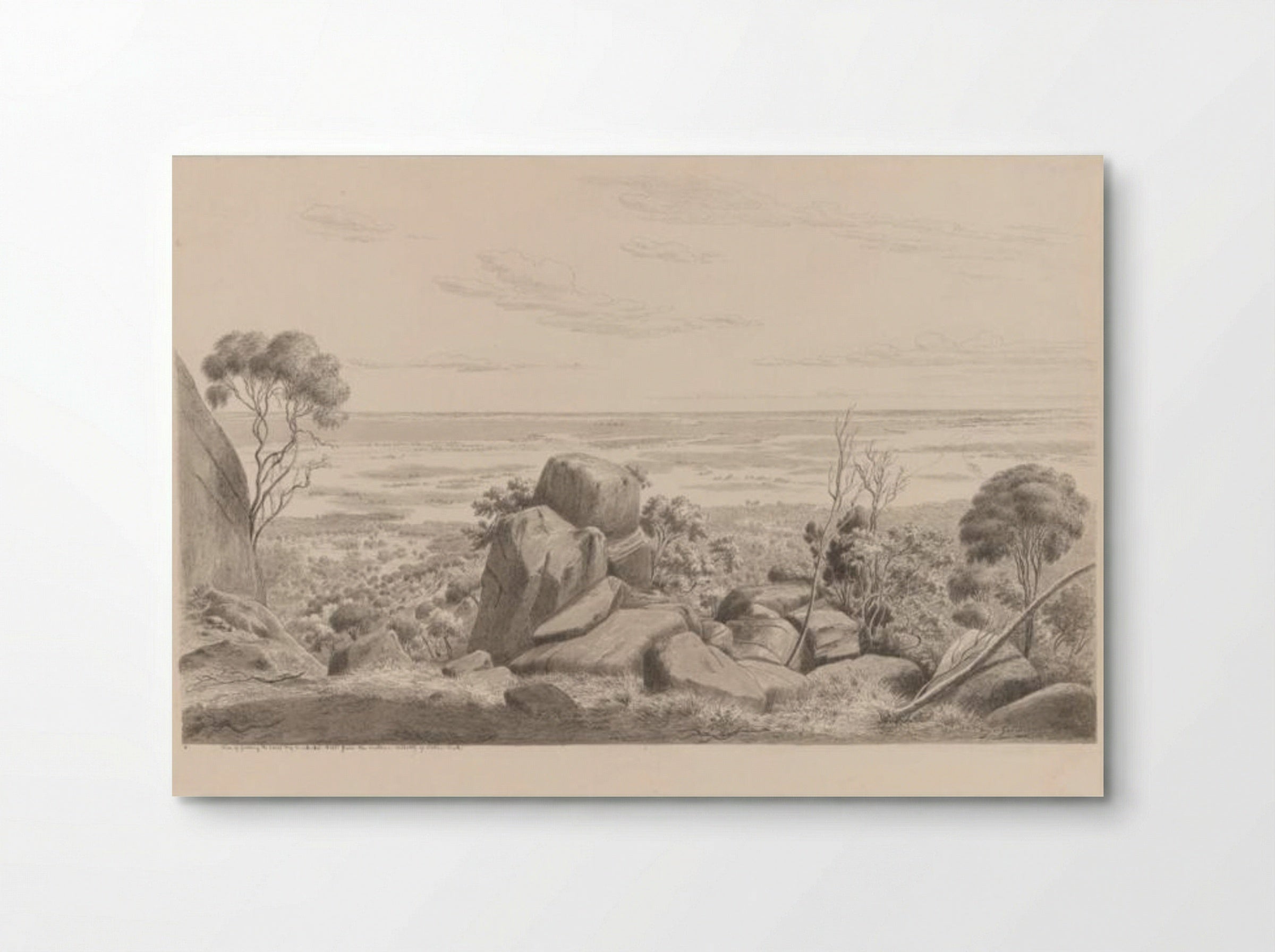 View of Geelong, the Corio Bay and Indented Heads from the southern declivity of Station Peak - Eugene von Guerard - Poster