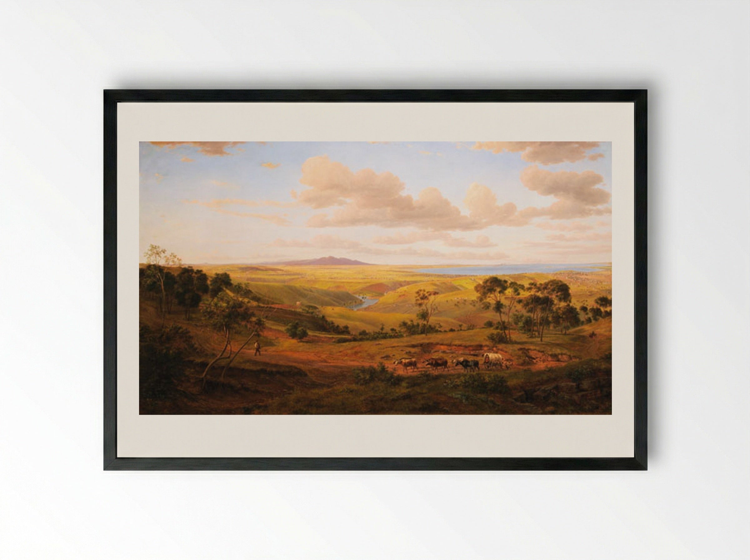 View of Geelong - Eugene von Guerard - Framed Print Black
