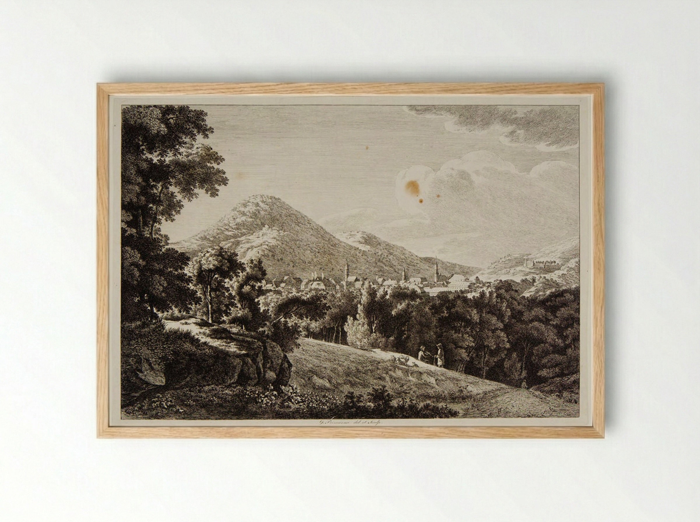View of Heidelberg - Johann George Primavesi - Framed Print Wood