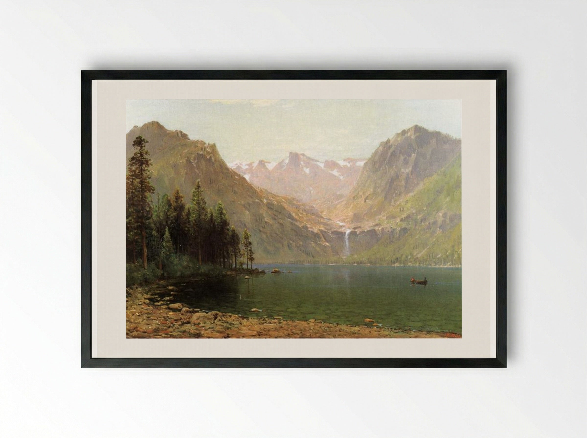 View of Lake Tahoe, Looking Across Emerald Bay - Thomas Hill - Framed Print Black