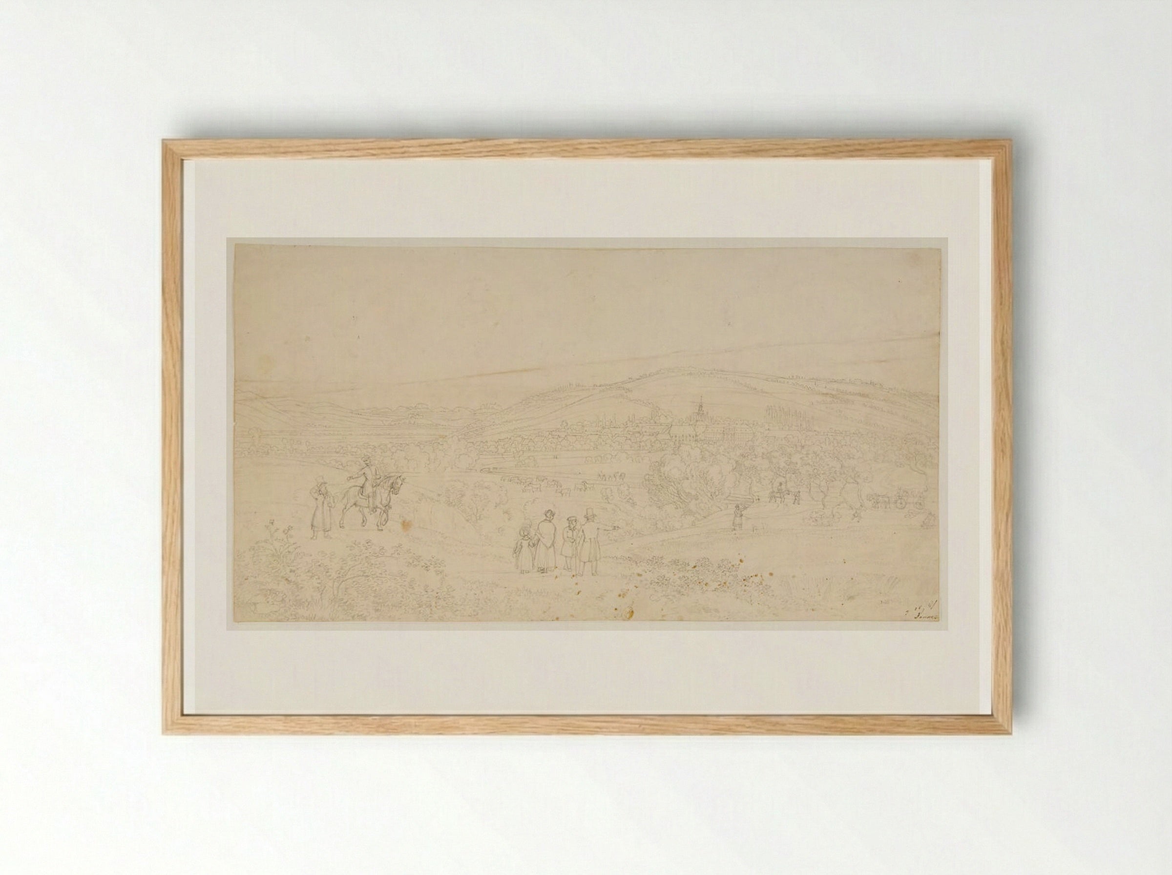 View of Lockwitz - Adrian Ludwig Richter - Framed Print Wood